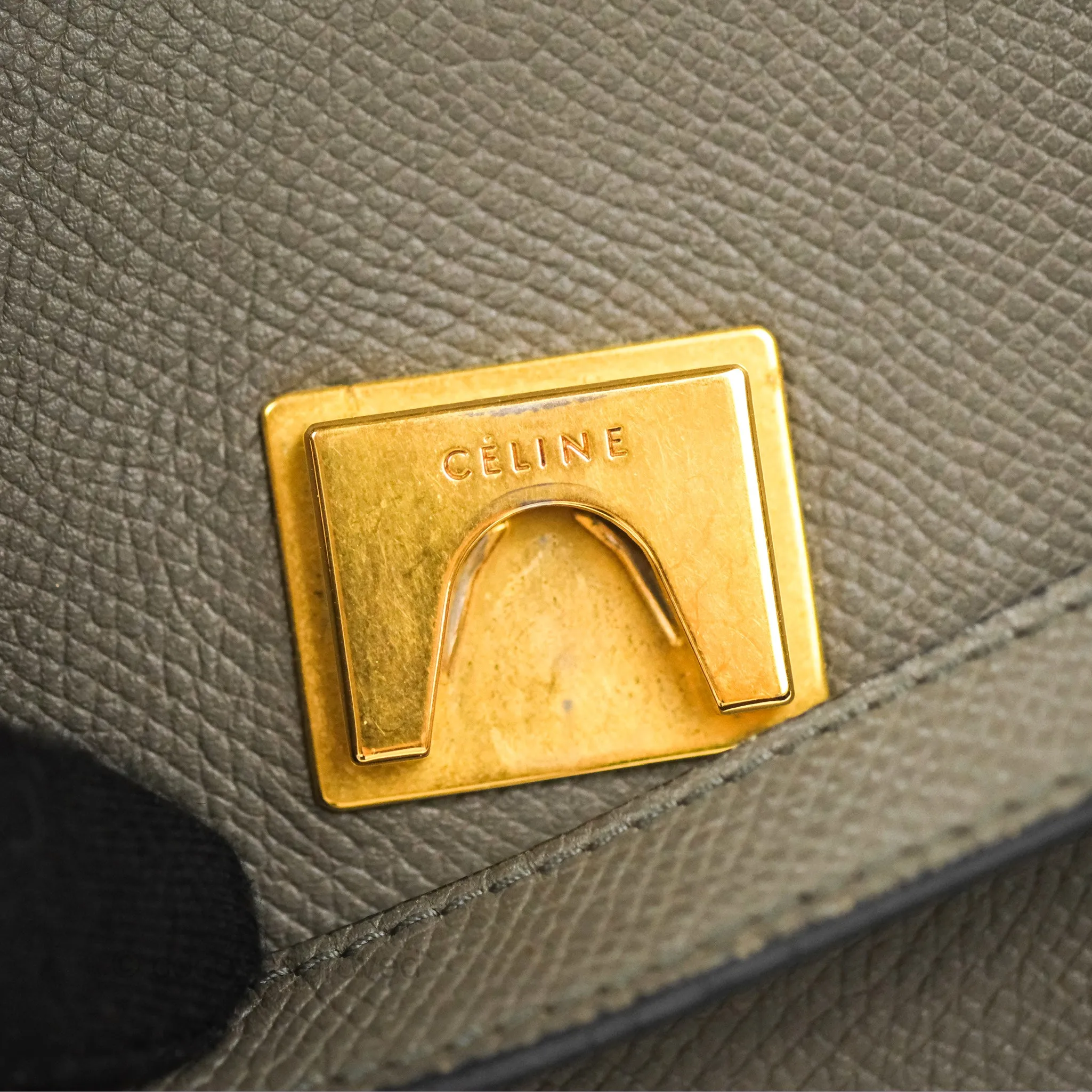 Celine Micro Belt Bag Grey Grained Calfskin Gold Hardware