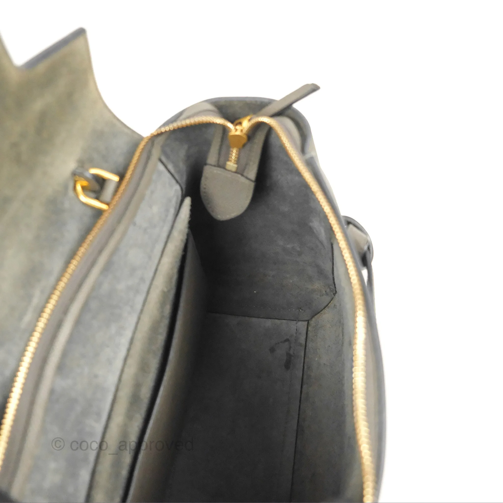 Celine Micro Belt Bag Grey Grained Calfskin Gold Hardware