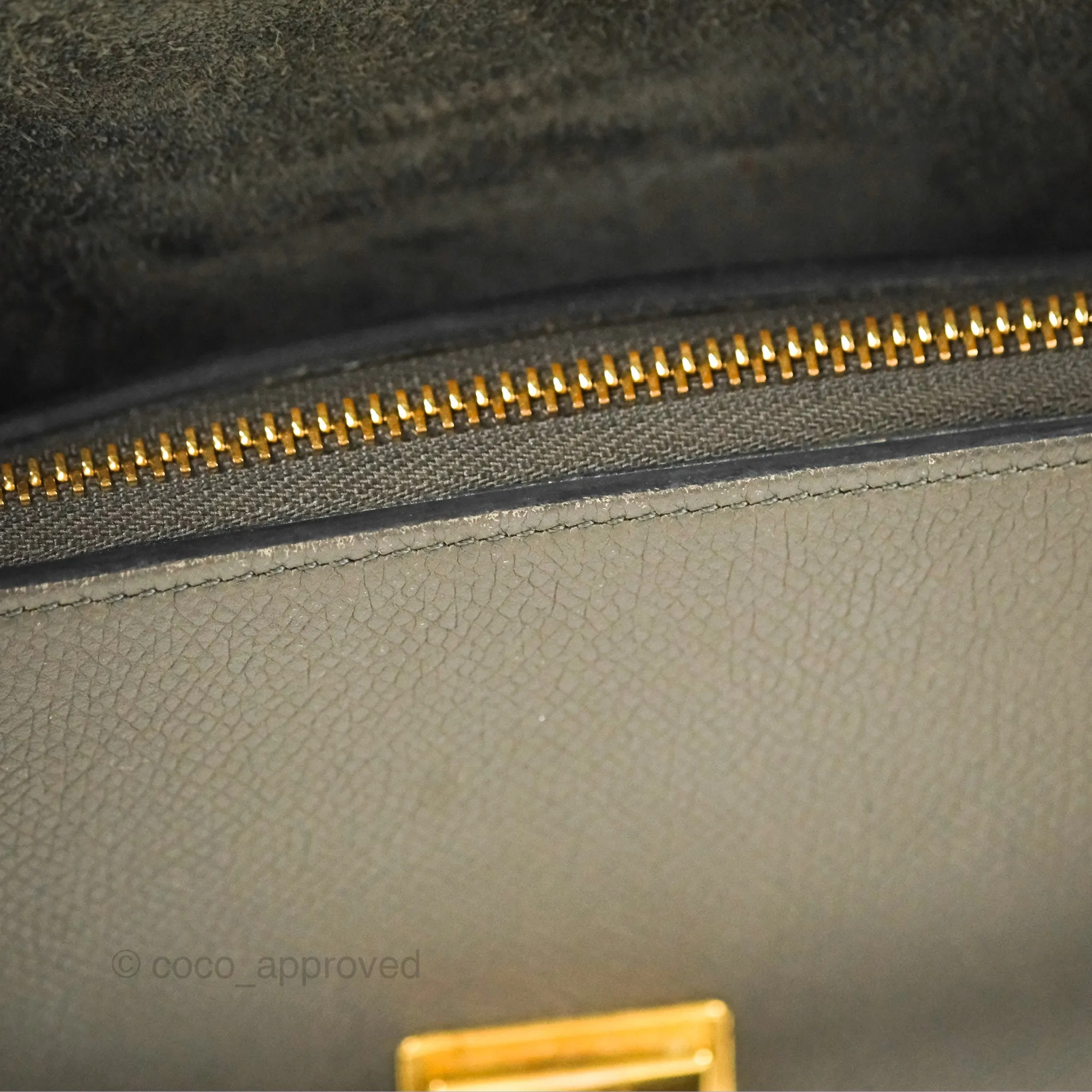 Celine Micro Belt Bag Grey Grained Calfskin Gold Hardware