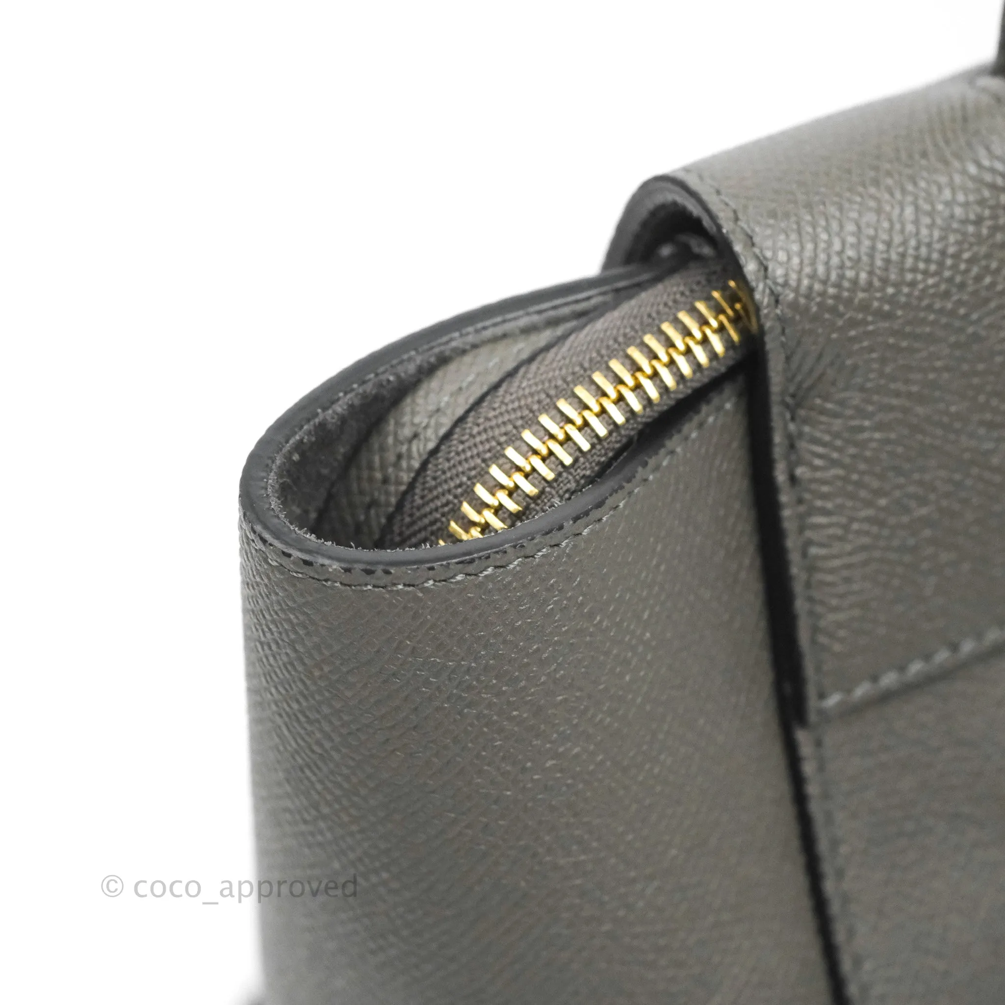 Celine Micro Belt Bag Grey Grained Calfskin Gold Hardware