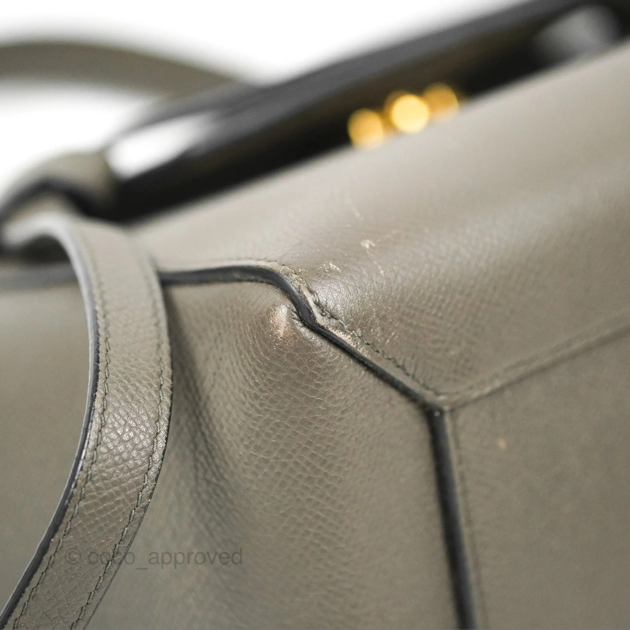 Celine Micro Belt Bag Grey Grained Calfskin Gold Hardware
