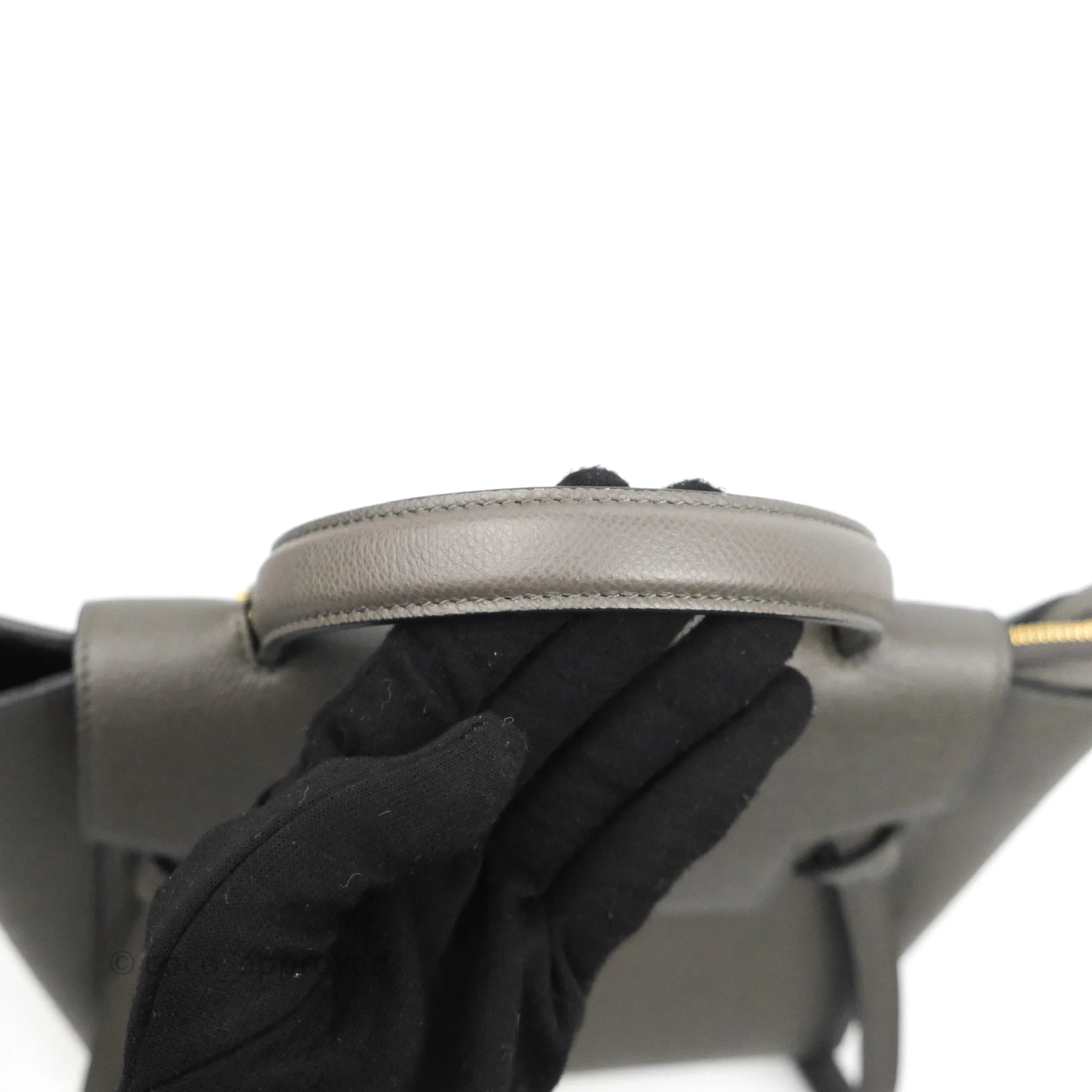 Celine Micro Belt Bag Grey Grained Calfskin Gold Hardware