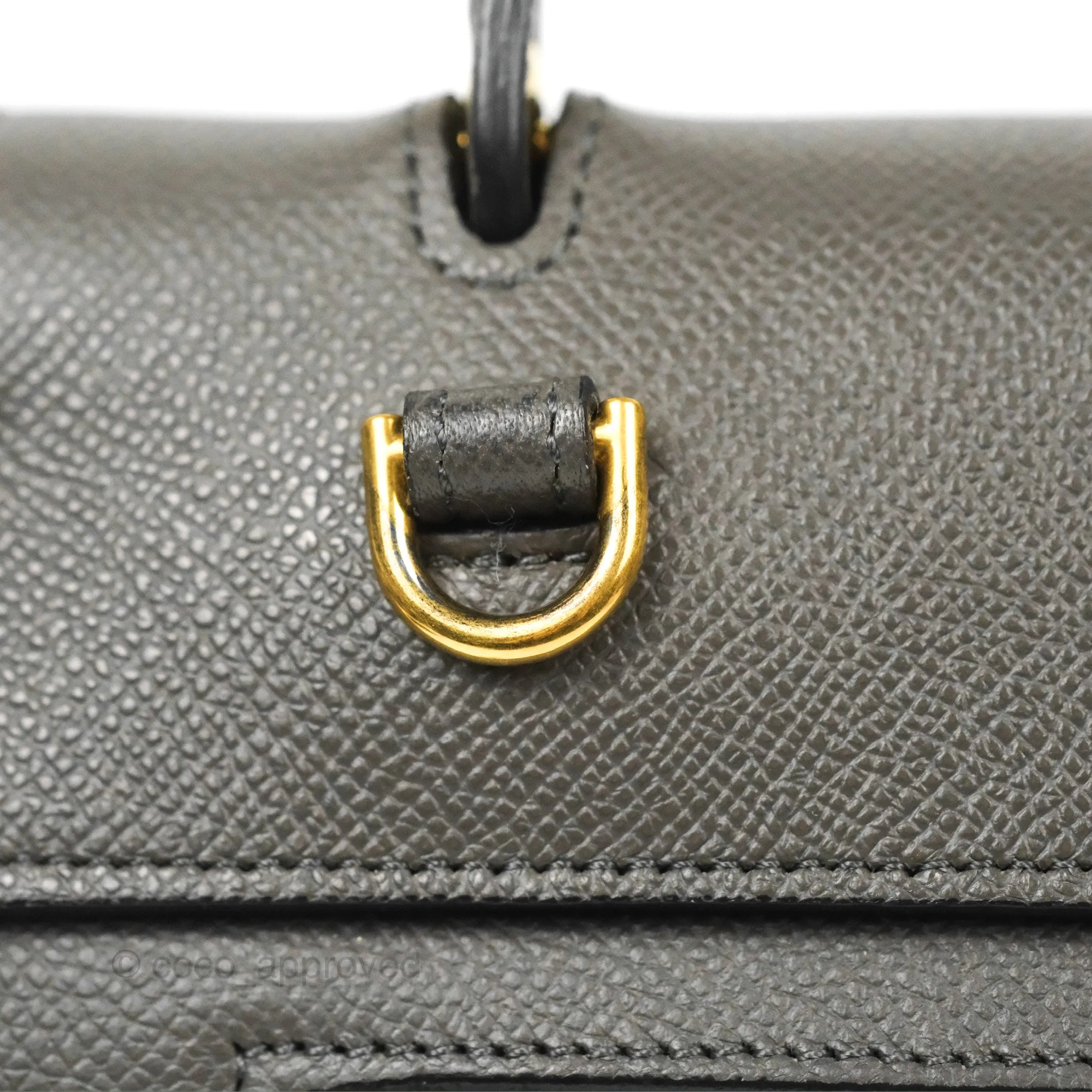 Celine Micro Belt Bag Grey Grained Calfskin Gold Hardware