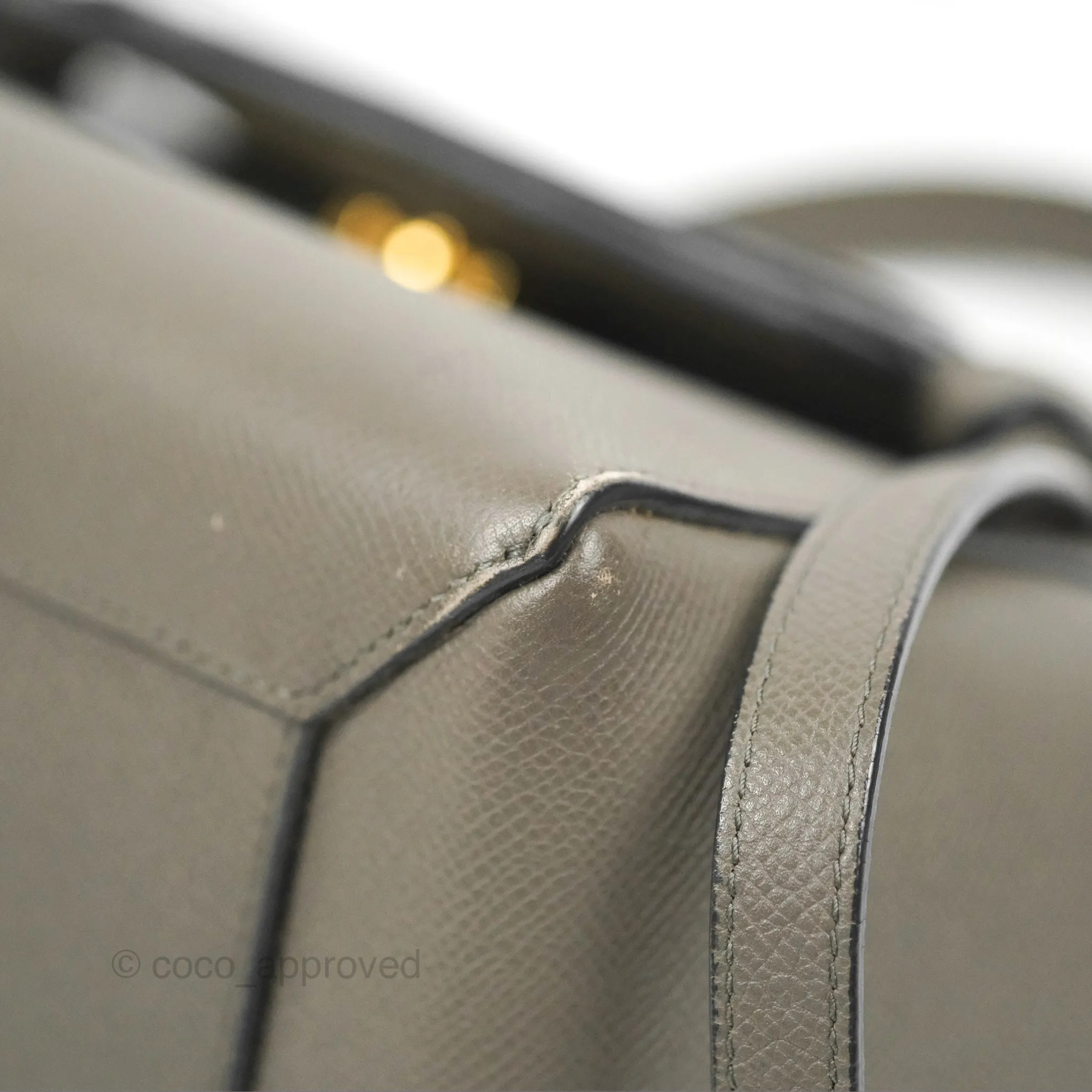 Celine Micro Belt Bag Grey Grained Calfskin Gold Hardware