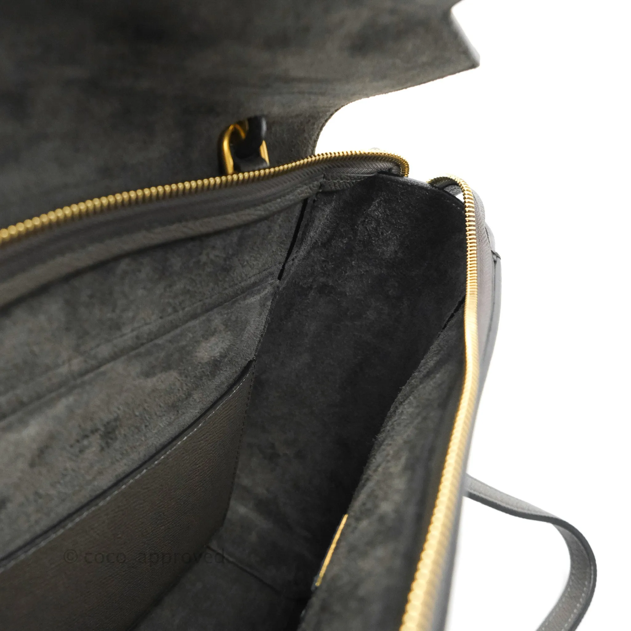 Celine Micro Belt Bag Grey Grained Calfskin Gold Hardware