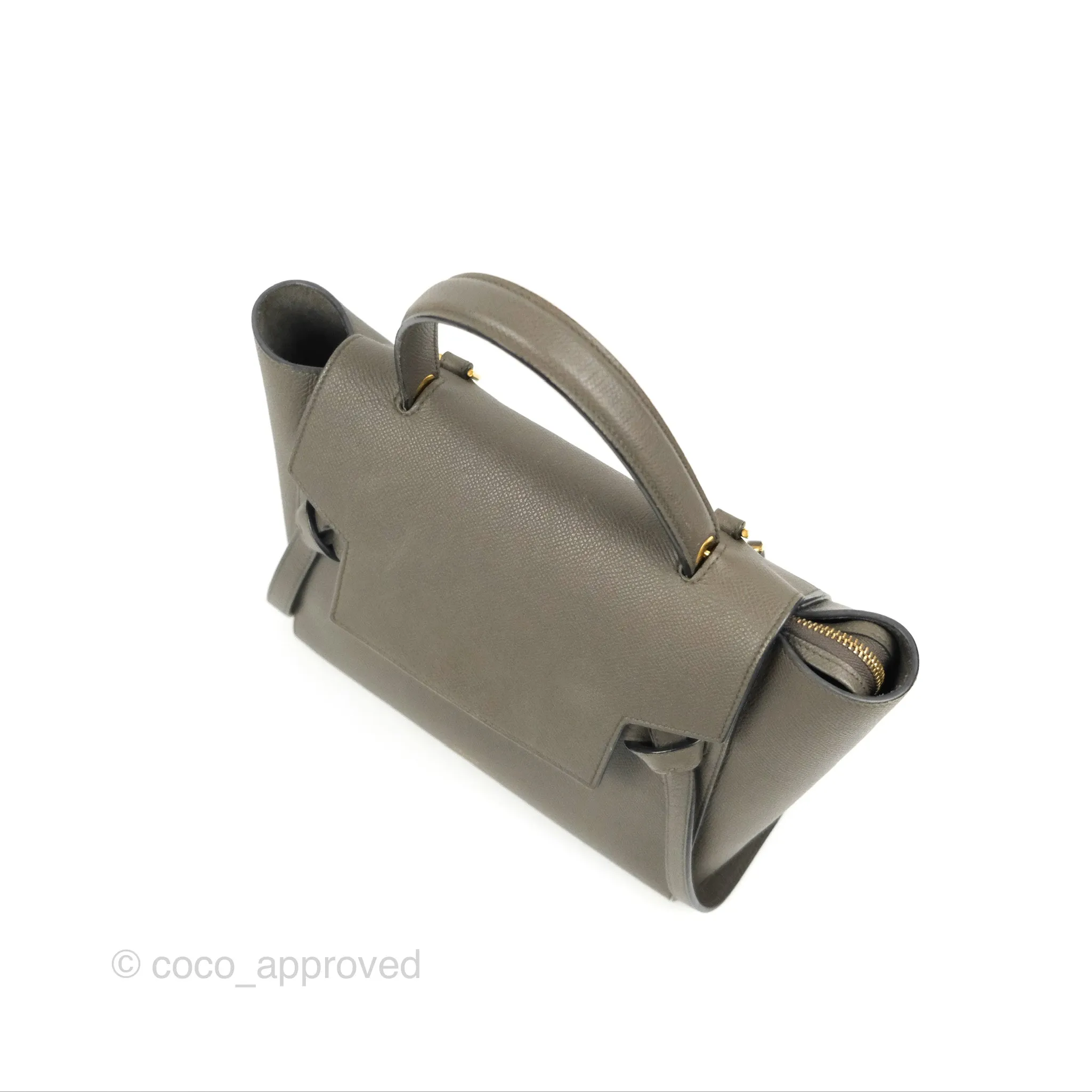 Celine Micro Belt Bag Grey Grained Calfskin Gold Hardware