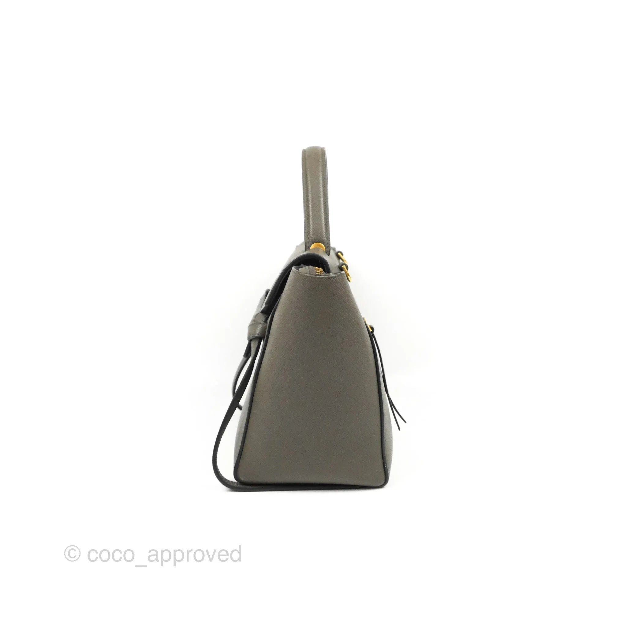 Celine Micro Belt Bag Grey Grained Calfskin Gold Hardware
