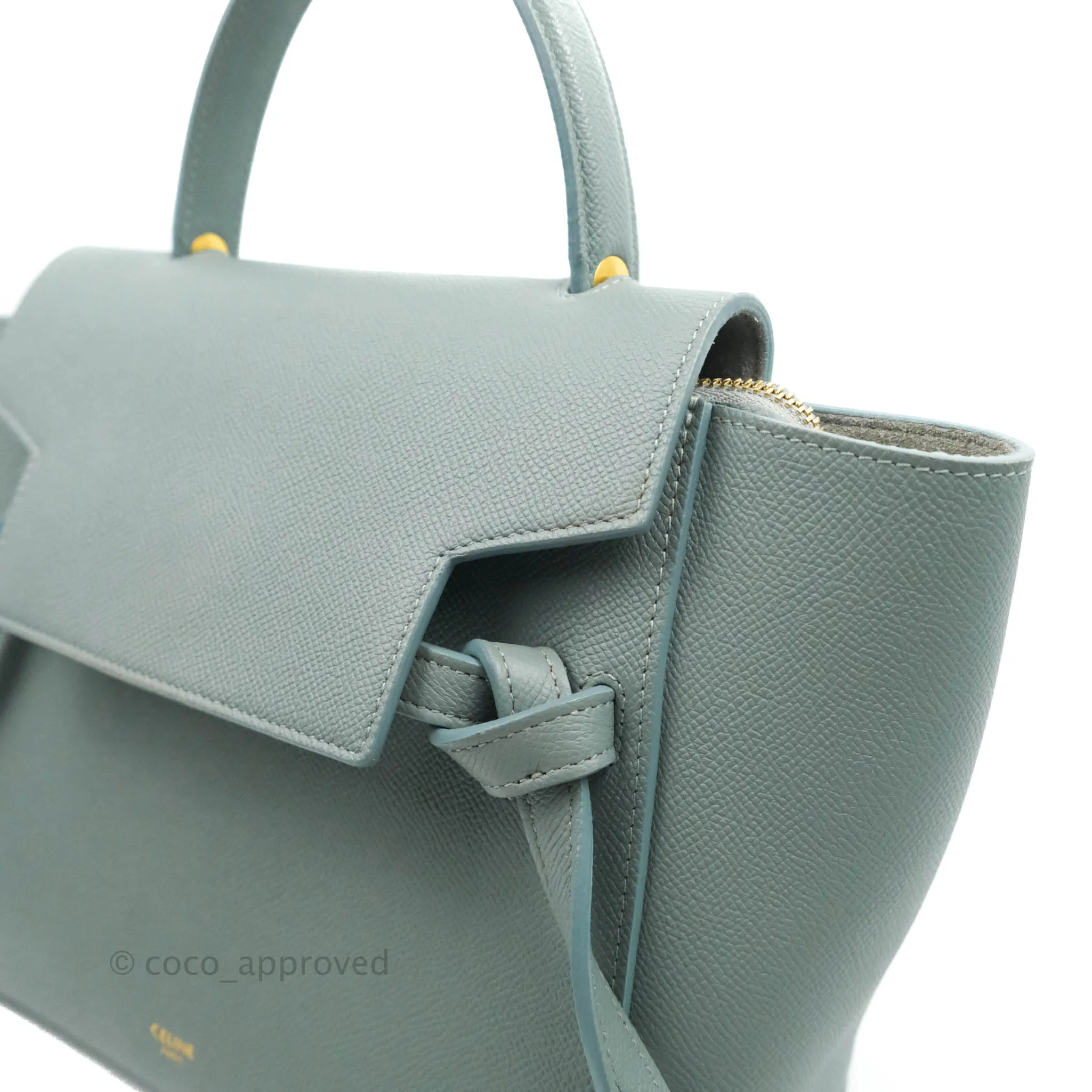 Celine Micro Belt Bag Light Blue Grained Calfskin Gold Hardware