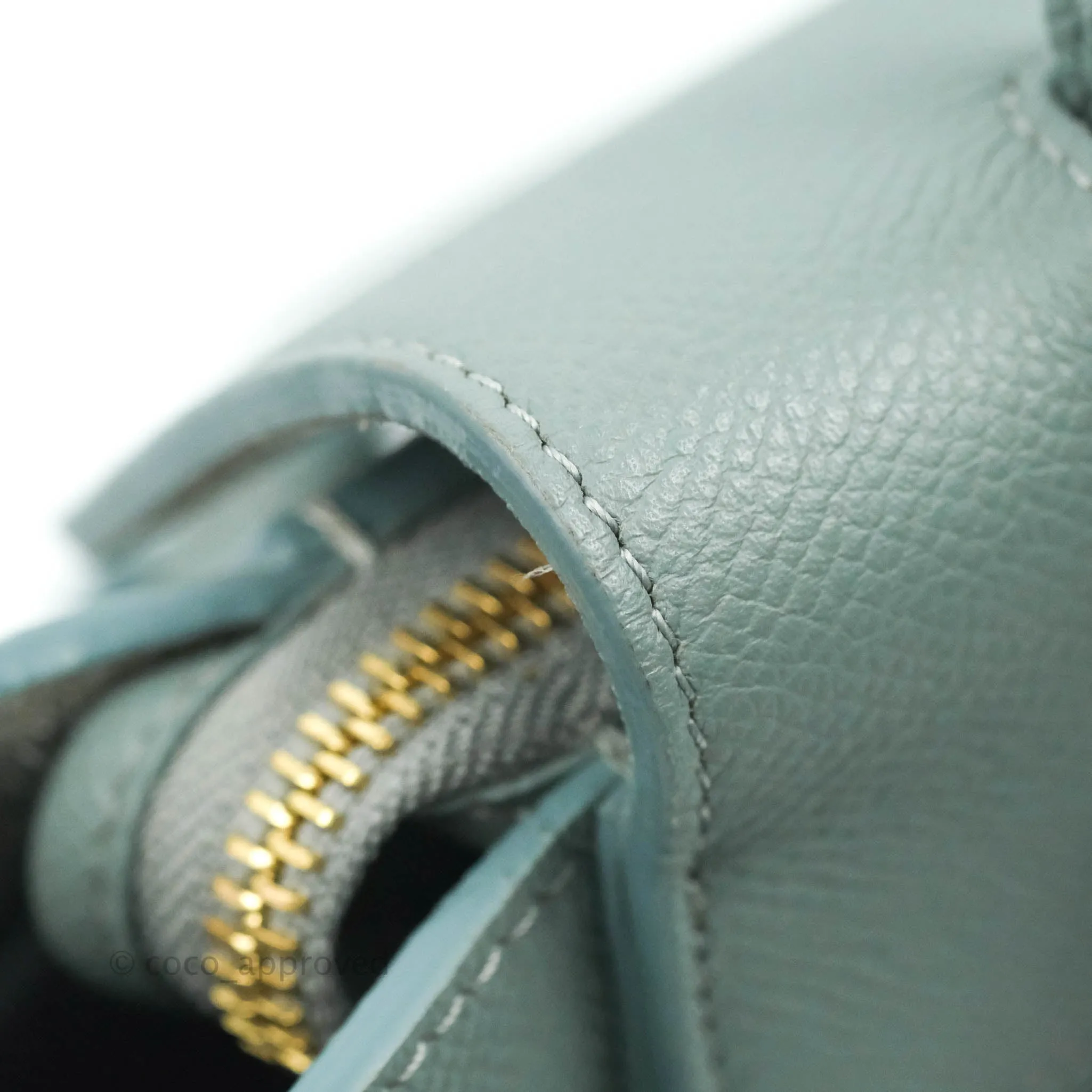 Celine Micro Belt Bag Light Blue Grained Calfskin Gold Hardware