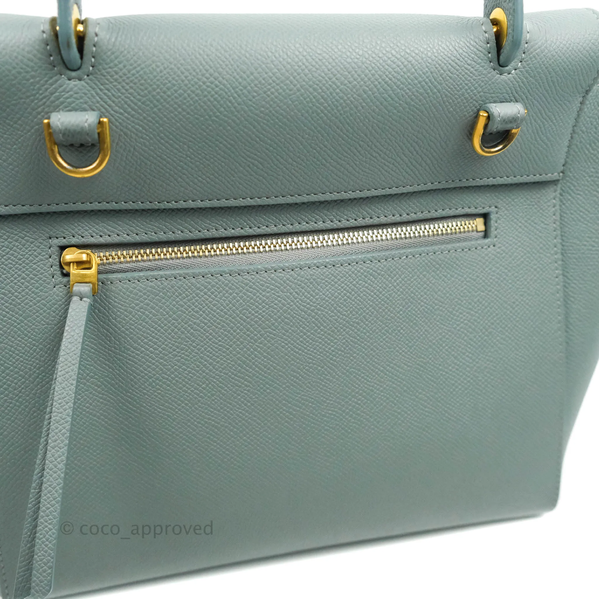 Celine Micro Belt Bag Light Blue Grained Calfskin Gold Hardware