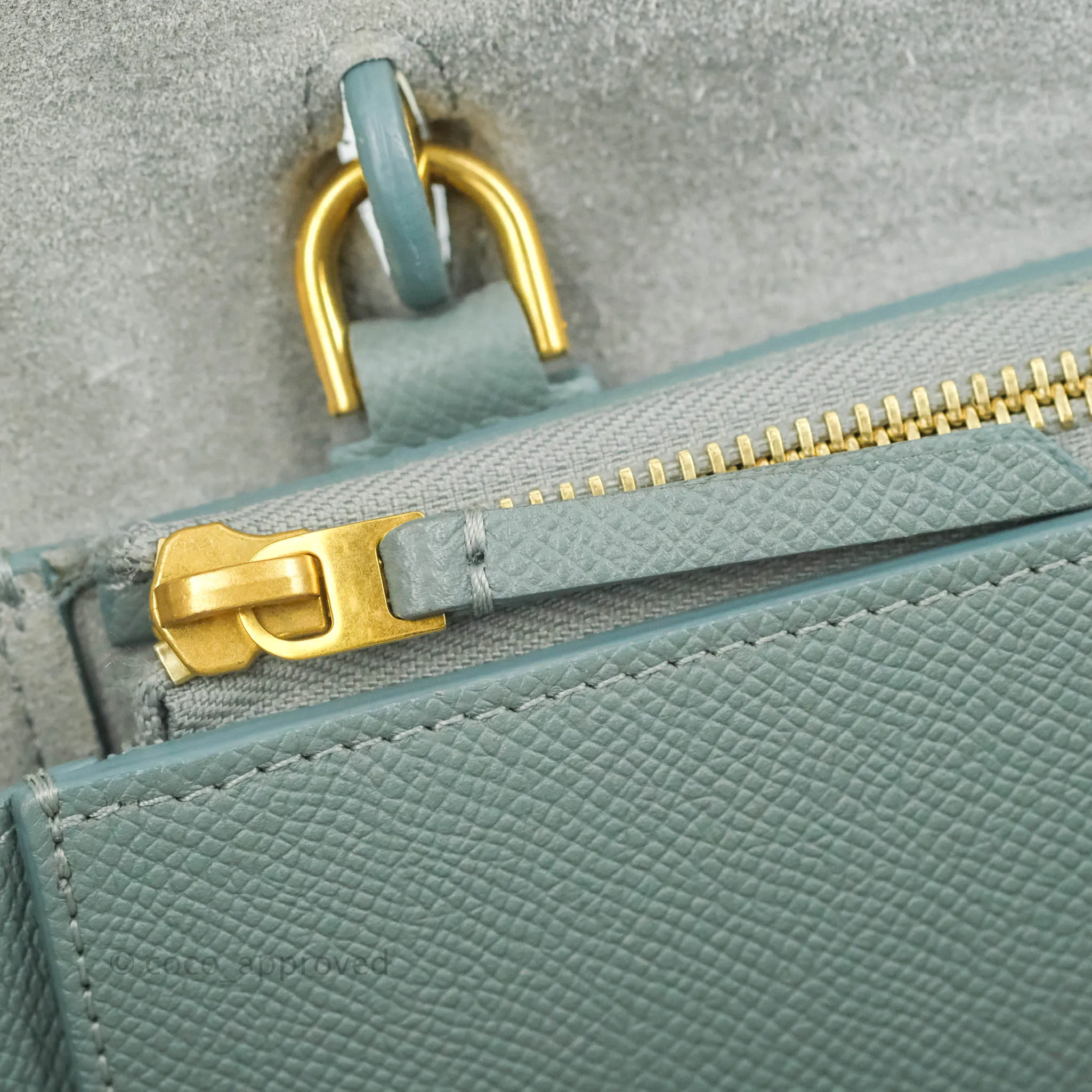 Celine Micro Belt Bag Light Blue Grained Calfskin Gold Hardware