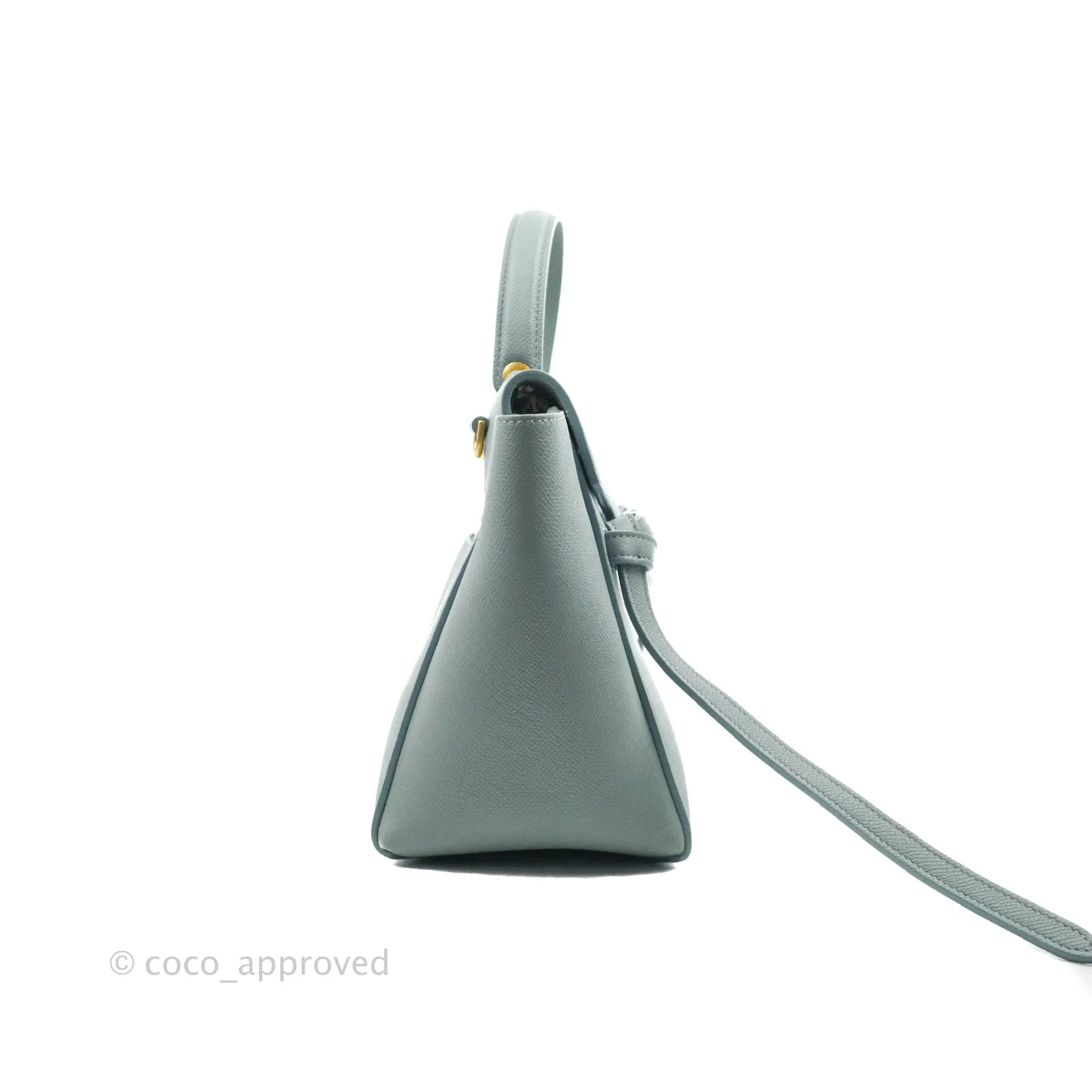 Celine Micro Belt Bag Light Blue Grained Calfskin Gold Hardware