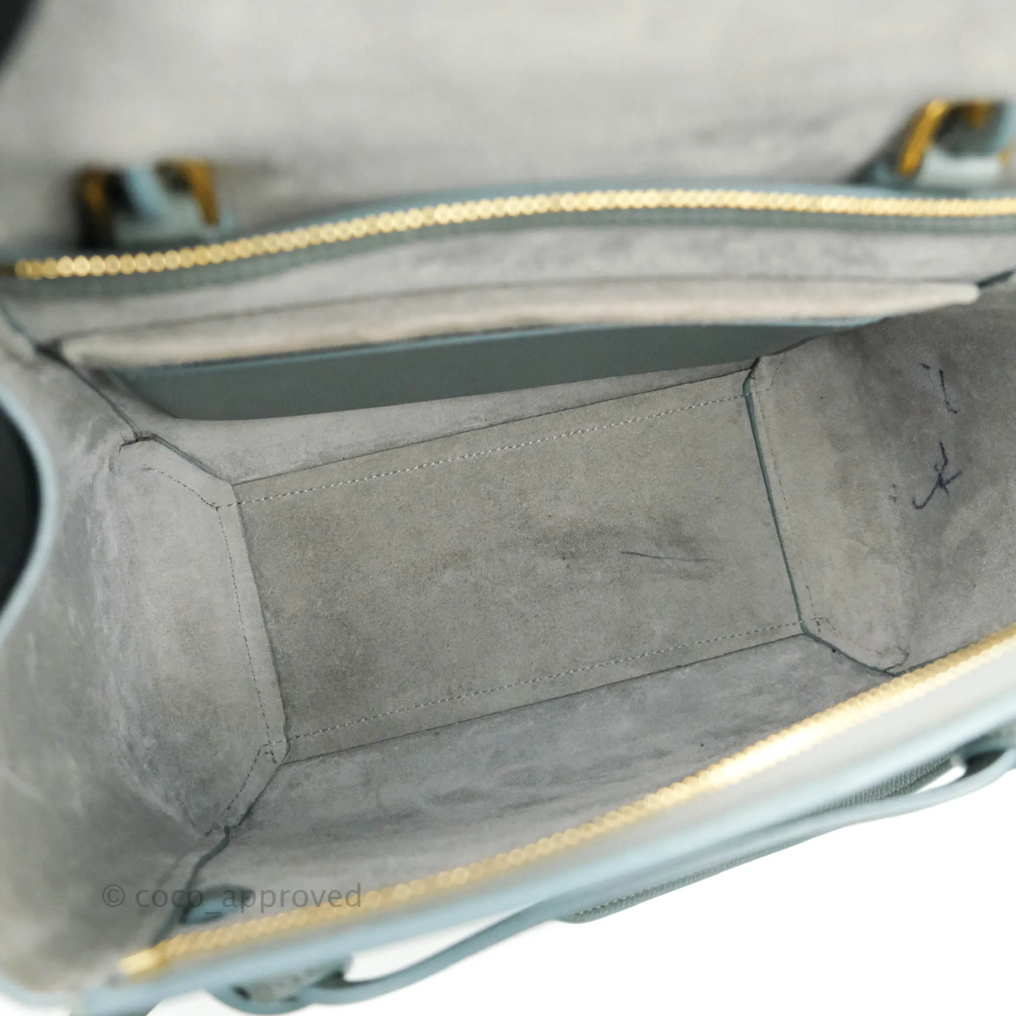 Celine Micro Belt Bag Light Blue Grained Calfskin Gold Hardware