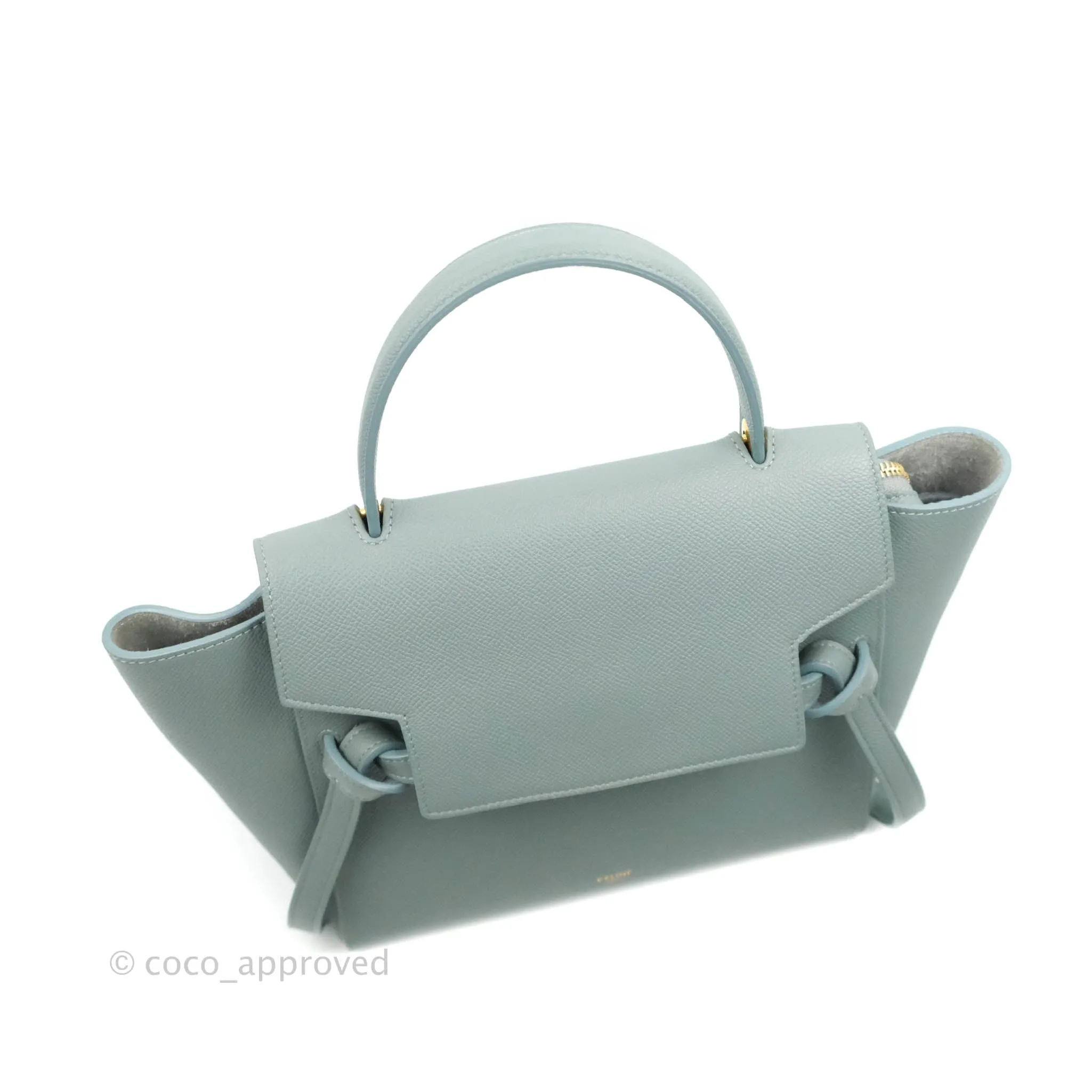 Celine Micro Belt Bag Light Blue Grained Calfskin Gold Hardware