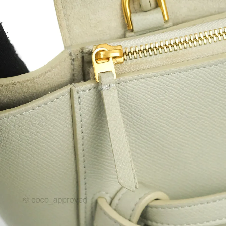 Celine Micro Belt Bag Light Khaki Grained Calfskin Silver Hardware