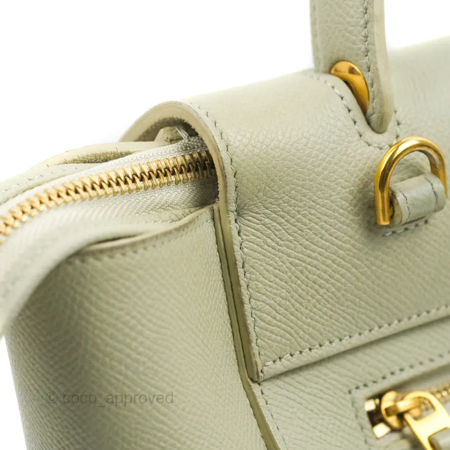 Celine Micro Belt Bag Light Khaki Grained Calfskin Silver Hardware
