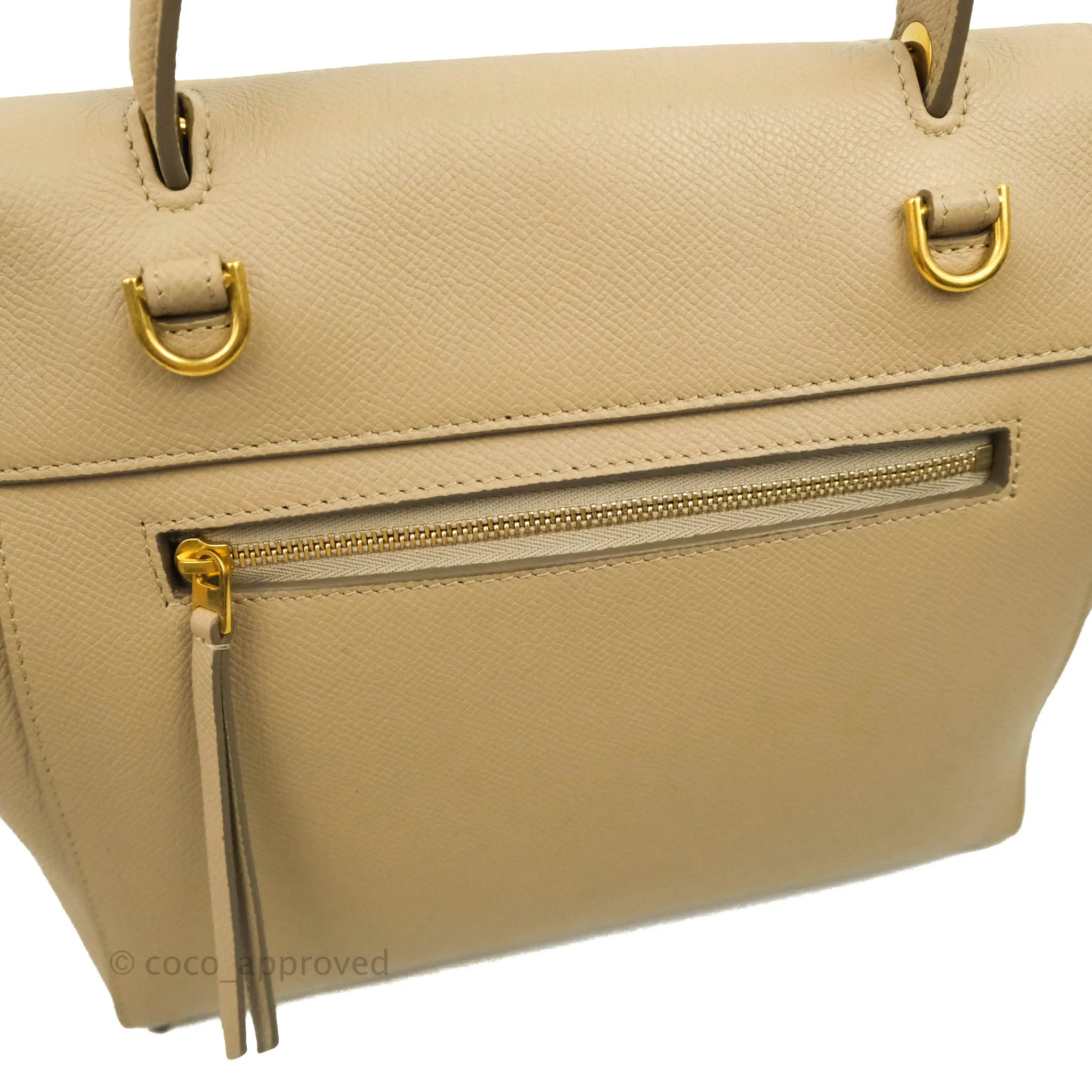 Celine Micro Belt Bag Light Taupe Grained Calfskin Gold Hardware