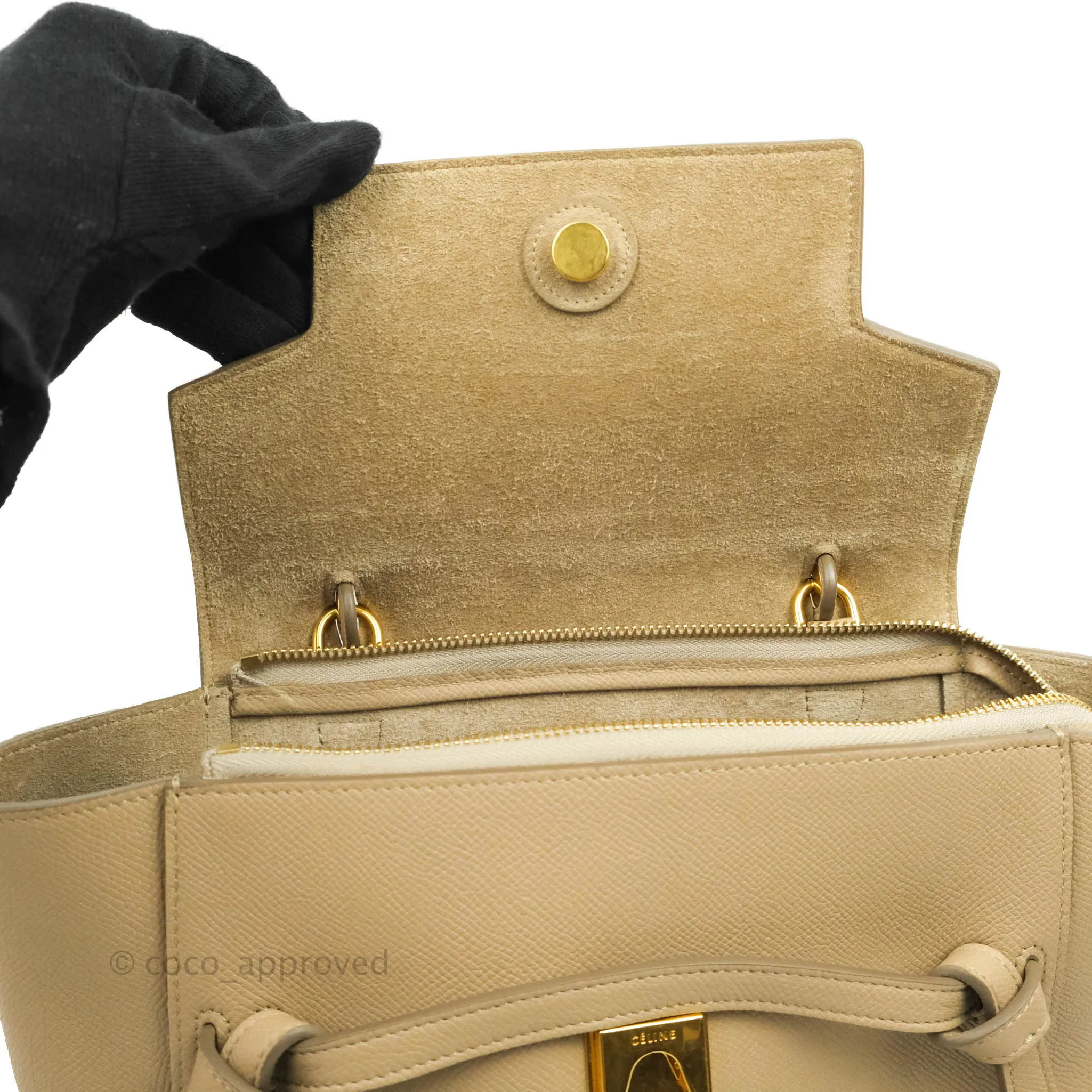 Celine Micro Belt Bag Light Taupe Grained Calfskin Gold Hardware