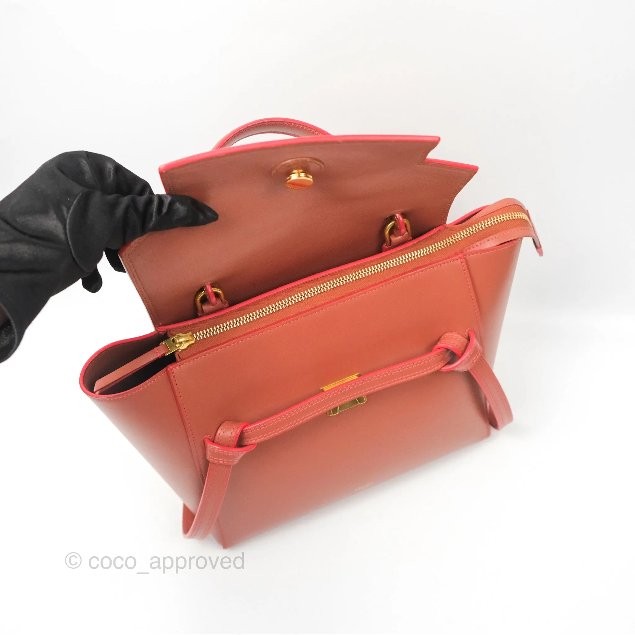 Celine Micro Belt Bag Terracotta Smooth Leather Gold Hardware