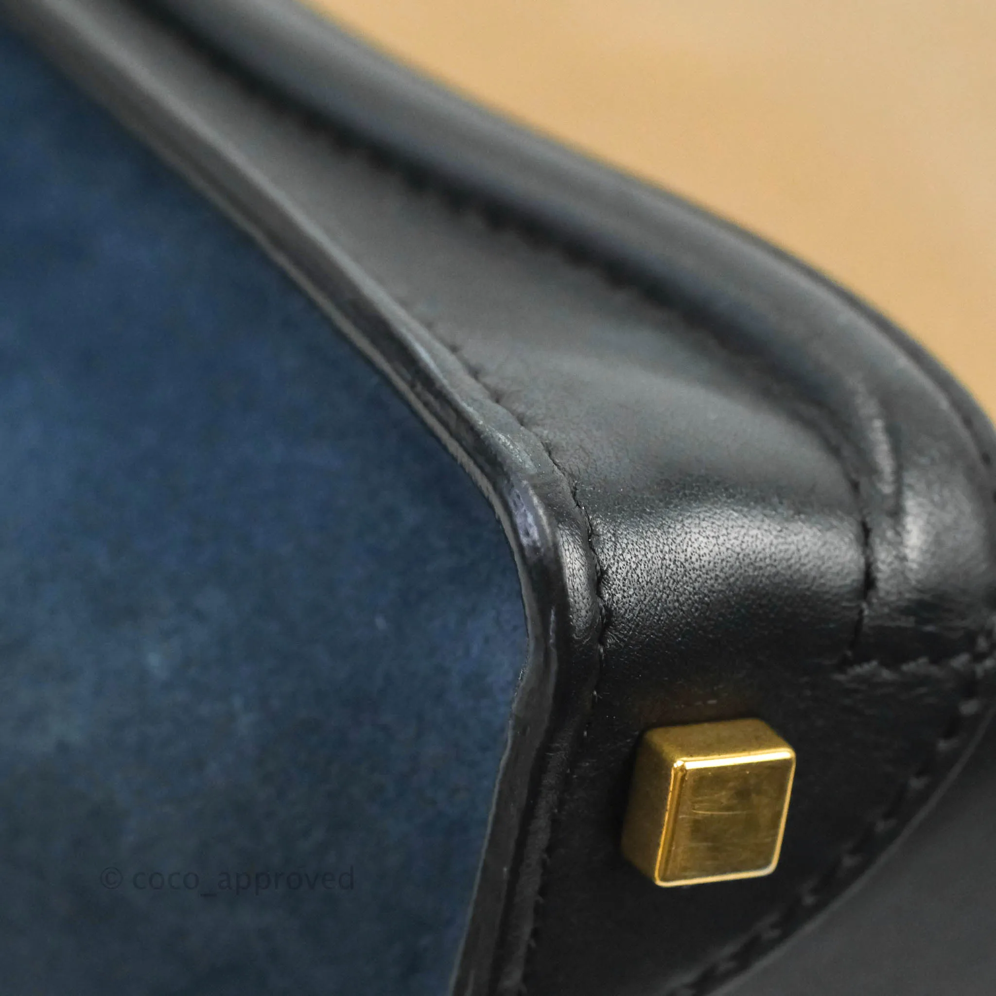 Celine Micro Luggage Bag Navy/Beige/Black Calfskin