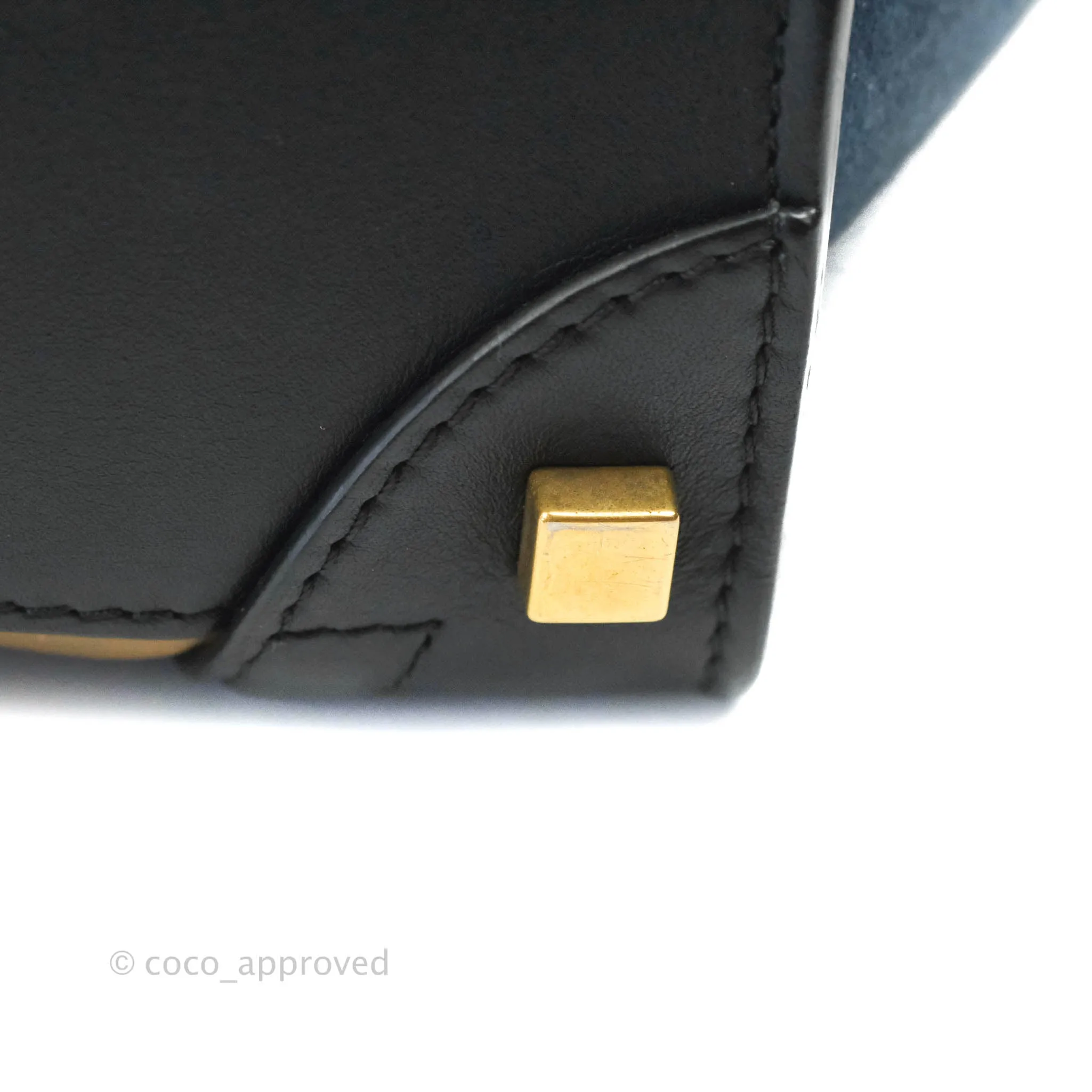 Celine Micro Luggage Bag Navy/Beige/Black Calfskin