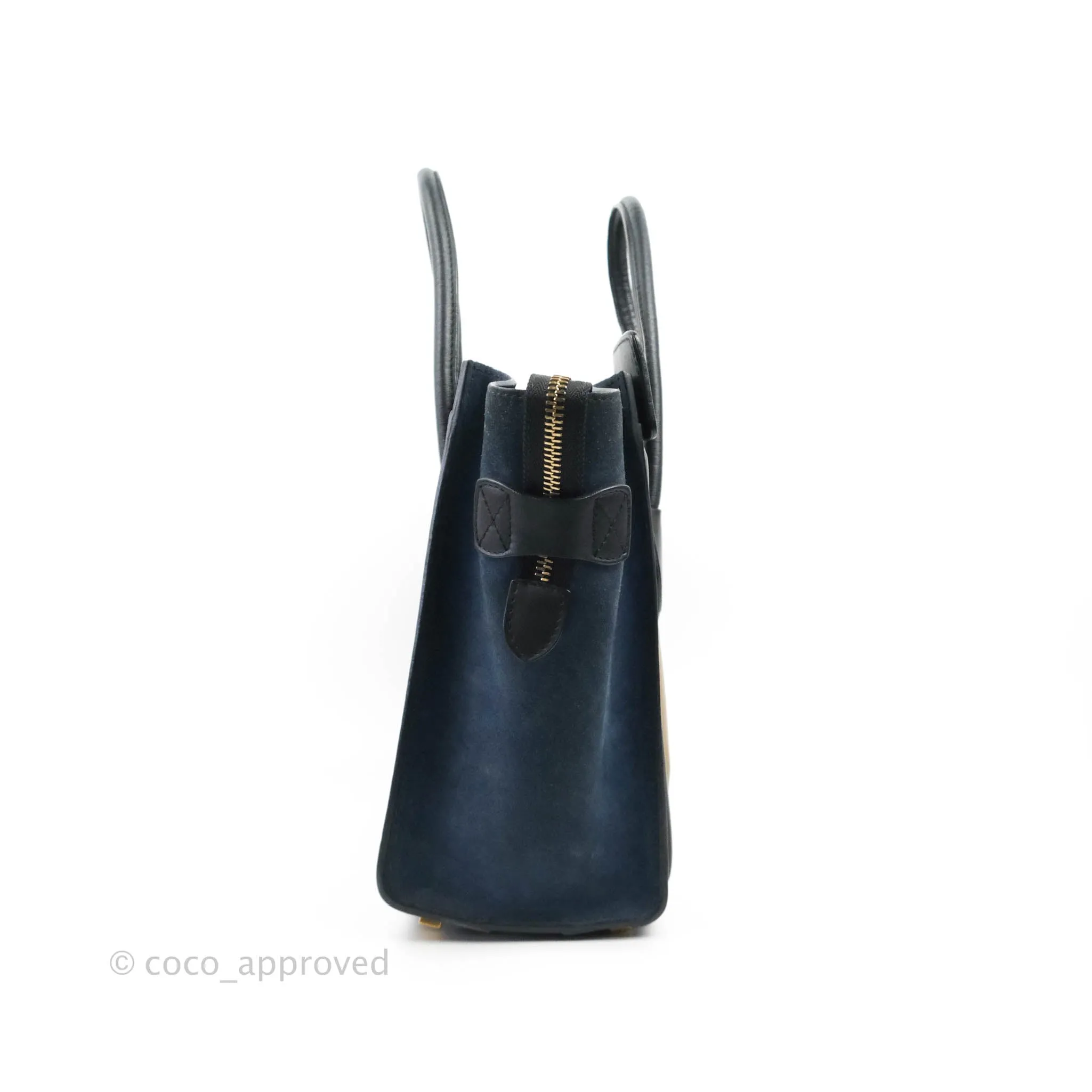 Celine Micro Luggage Bag Navy/Beige/Black Calfskin