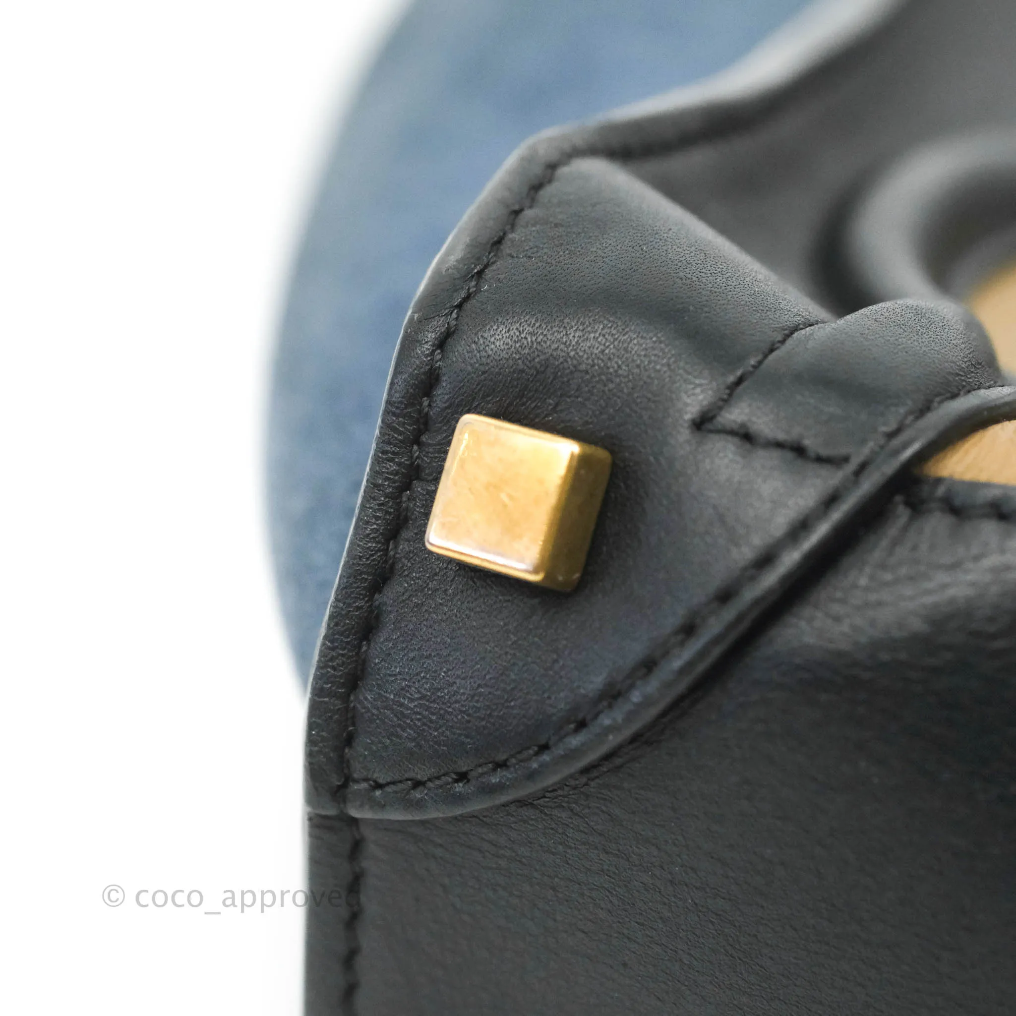 Celine Micro Luggage Bag Navy/Beige/Black Calfskin