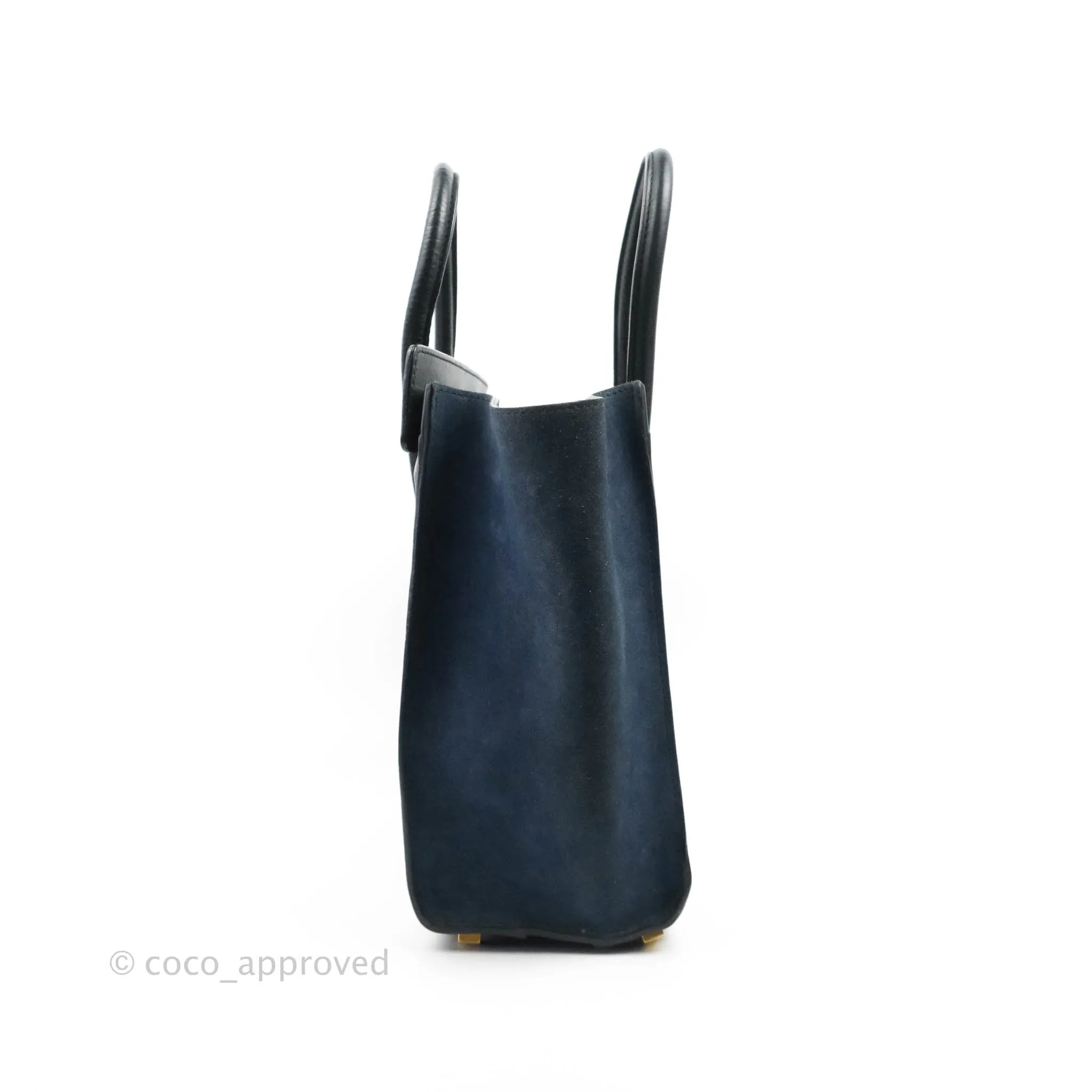 Celine Micro Luggage Bag Navy/Beige/Black Calfskin