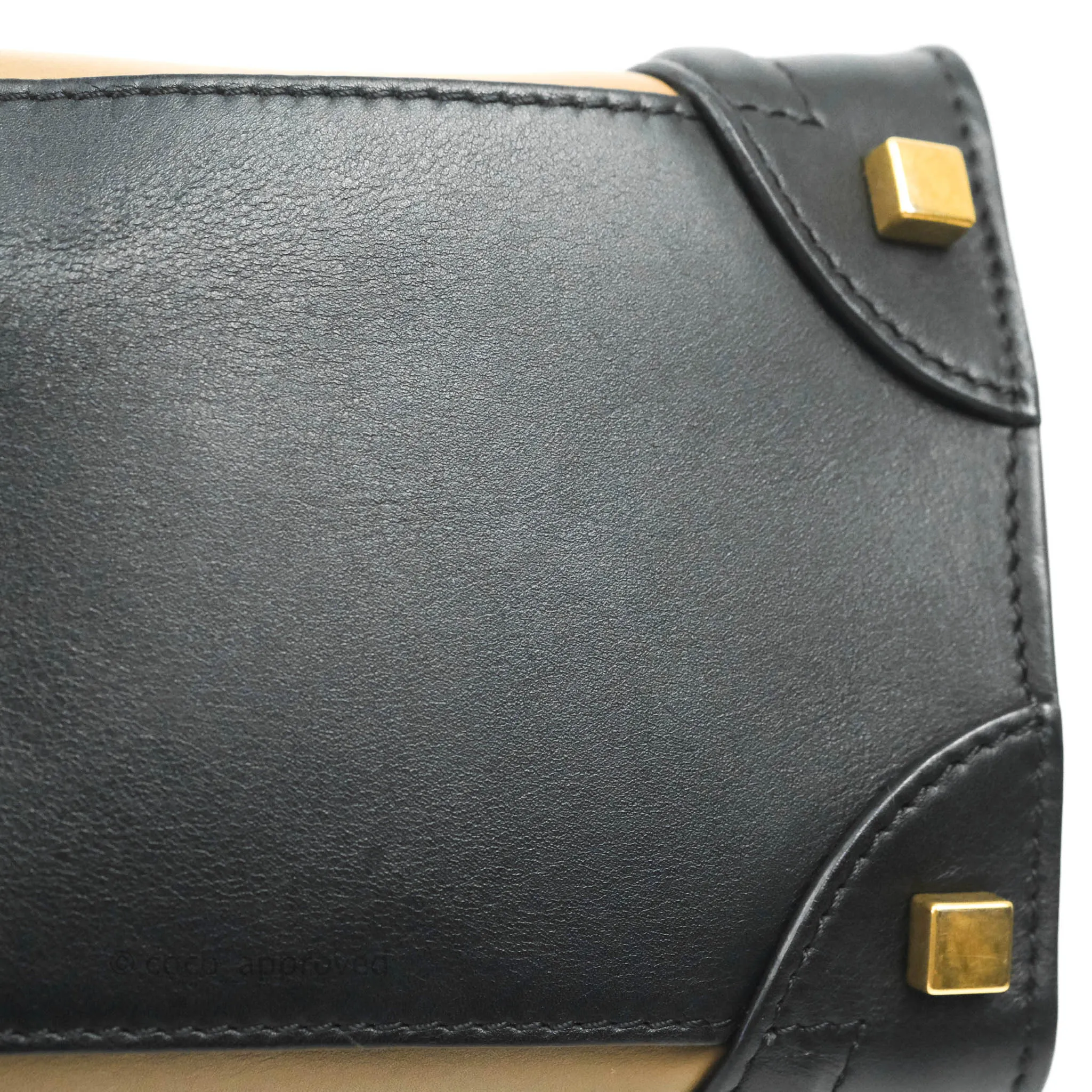 Celine Micro Luggage Bag Navy/Beige/Black Calfskin