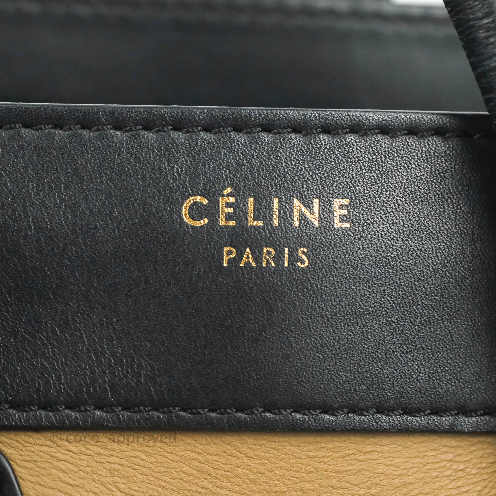 Celine Micro Luggage Bag Navy/Beige/Black Calfskin