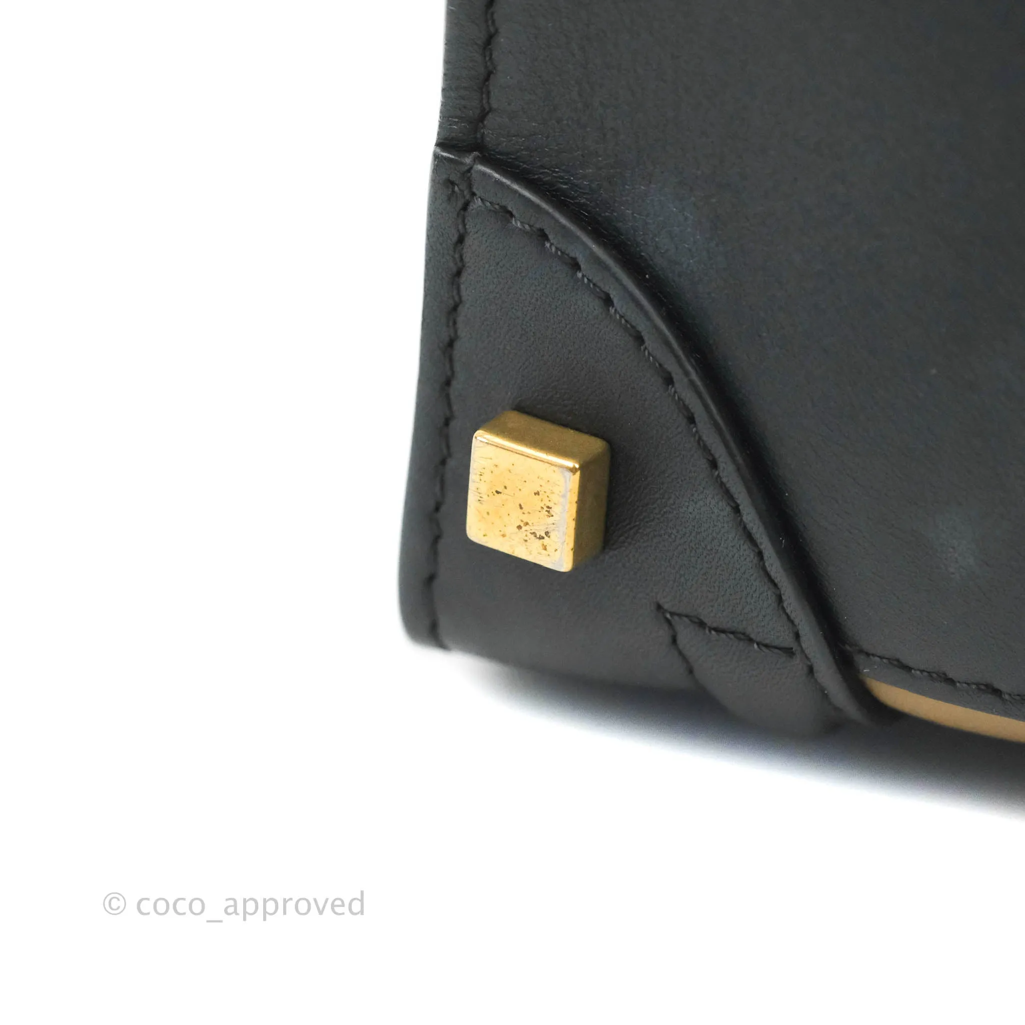 Celine Micro Luggage Bag Navy/Beige/Black Calfskin