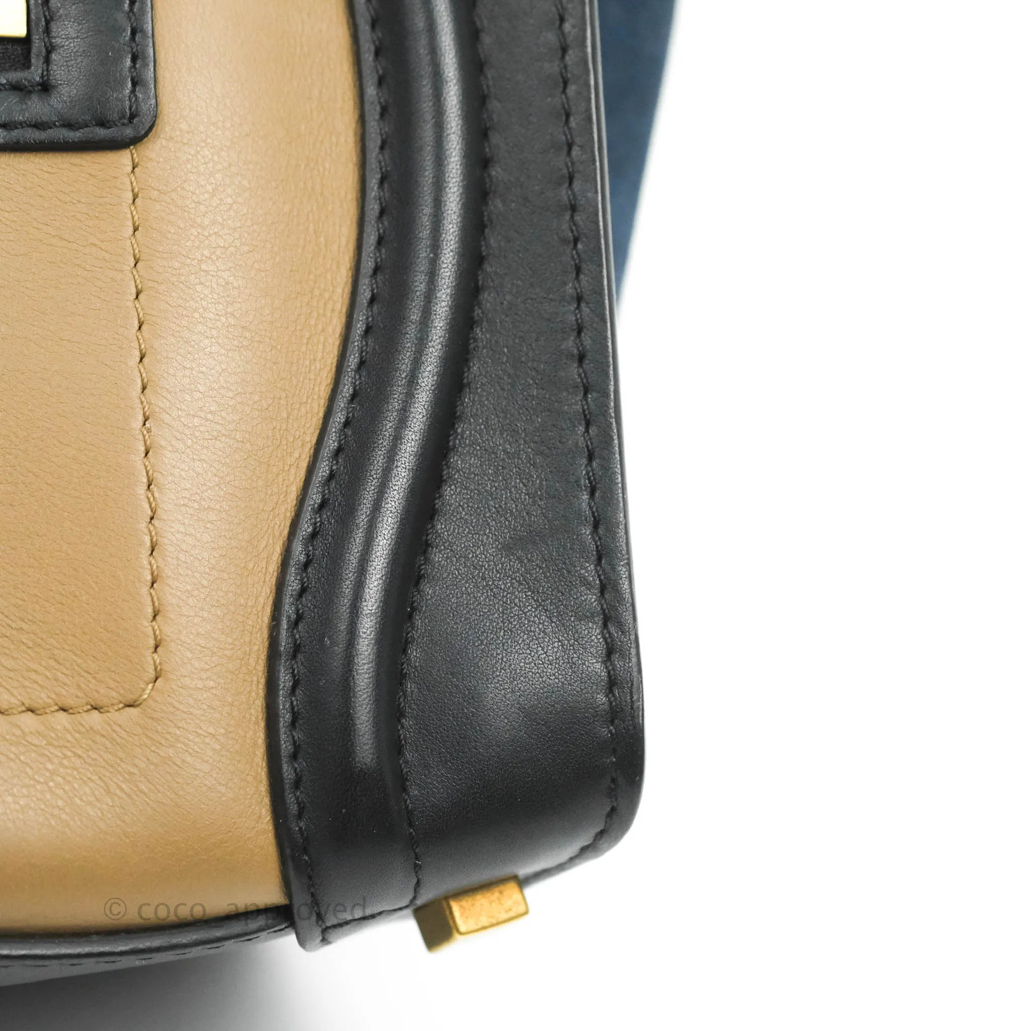Celine Micro Luggage Bag Navy/Beige/Black Calfskin