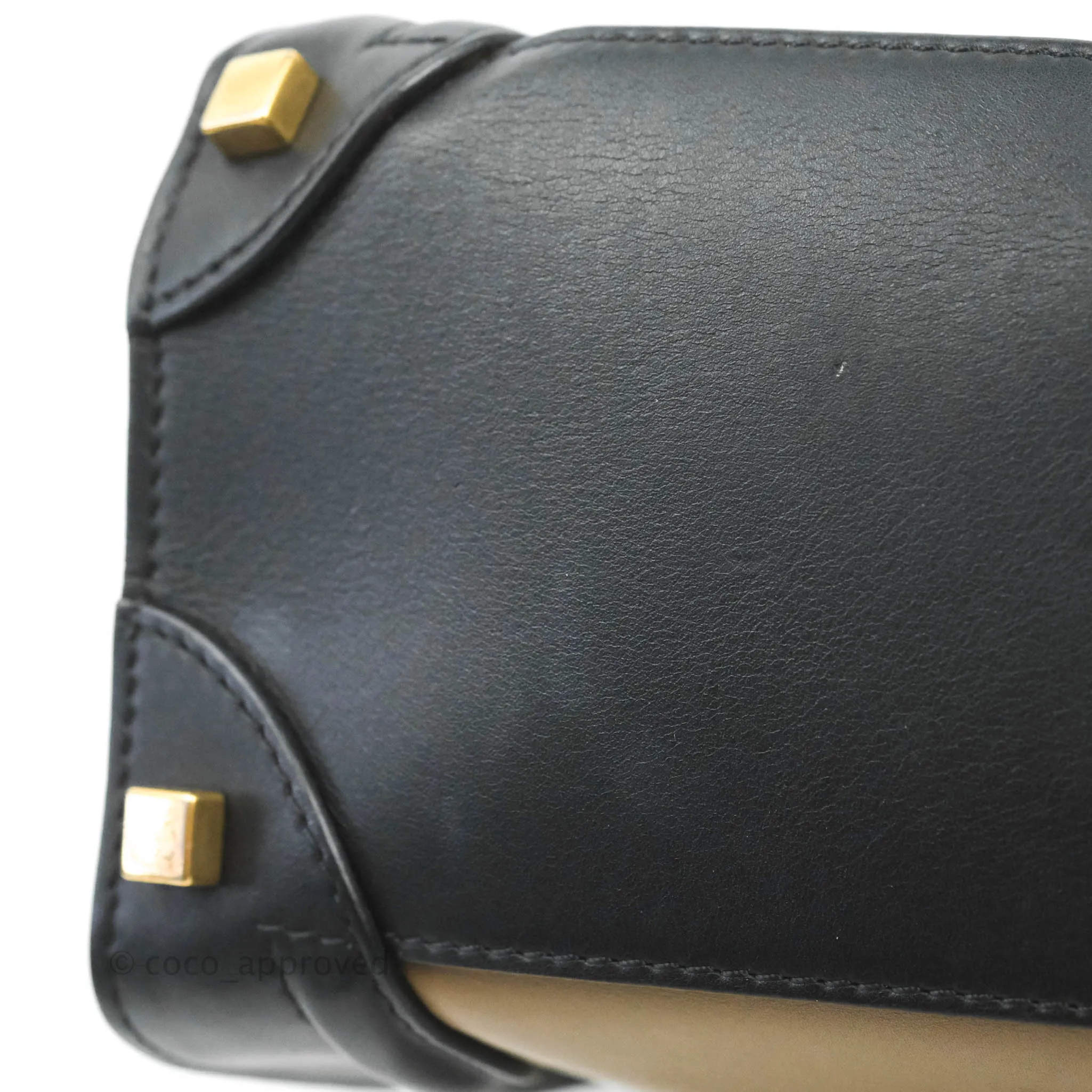Celine Micro Luggage Bag Navy/Beige/Black Calfskin