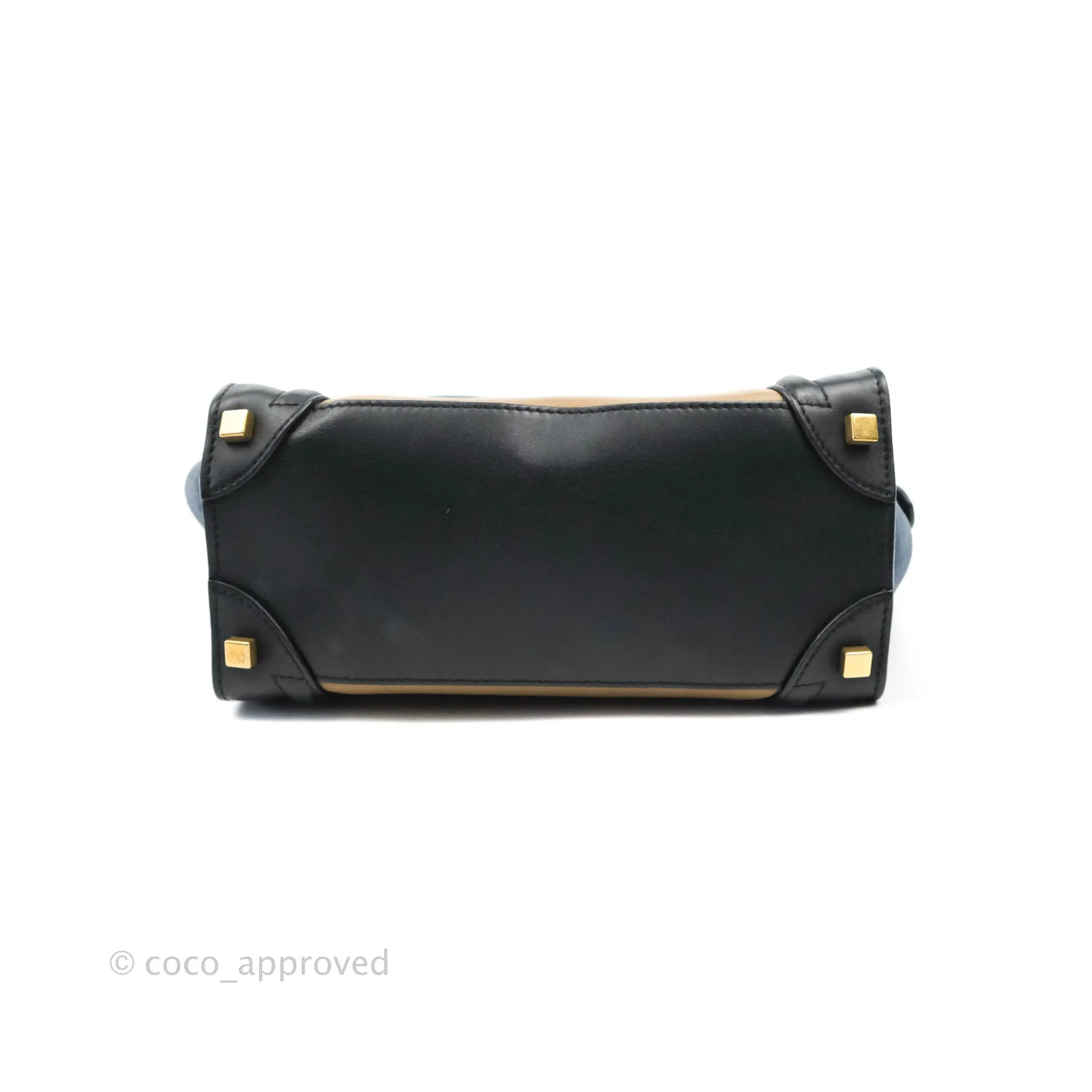 Celine Micro Luggage Bag Navy/Beige/Black Calfskin