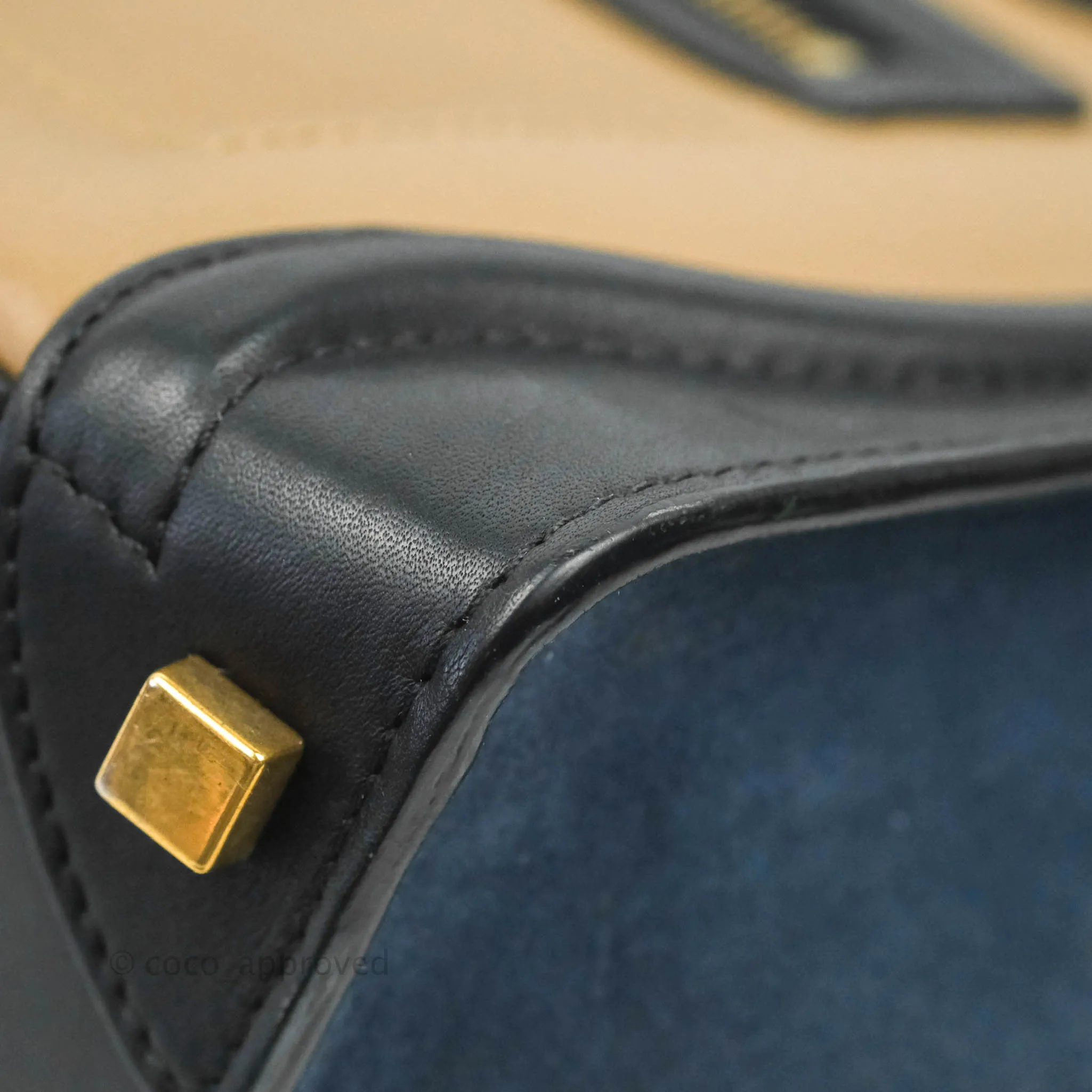 Celine Micro Luggage Bag Navy/Beige/Black Calfskin
