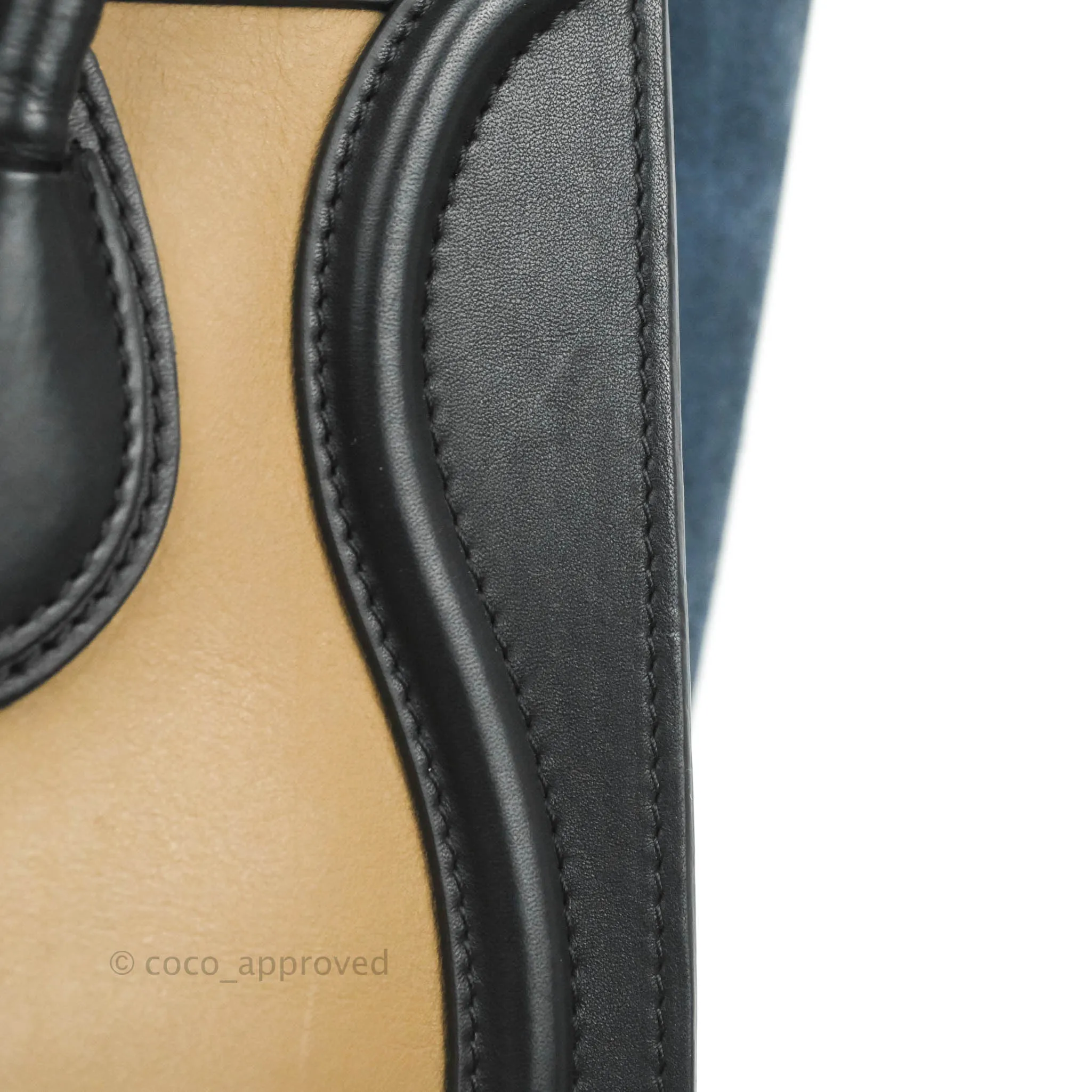 Celine Micro Luggage Bag Navy/Beige/Black Calfskin