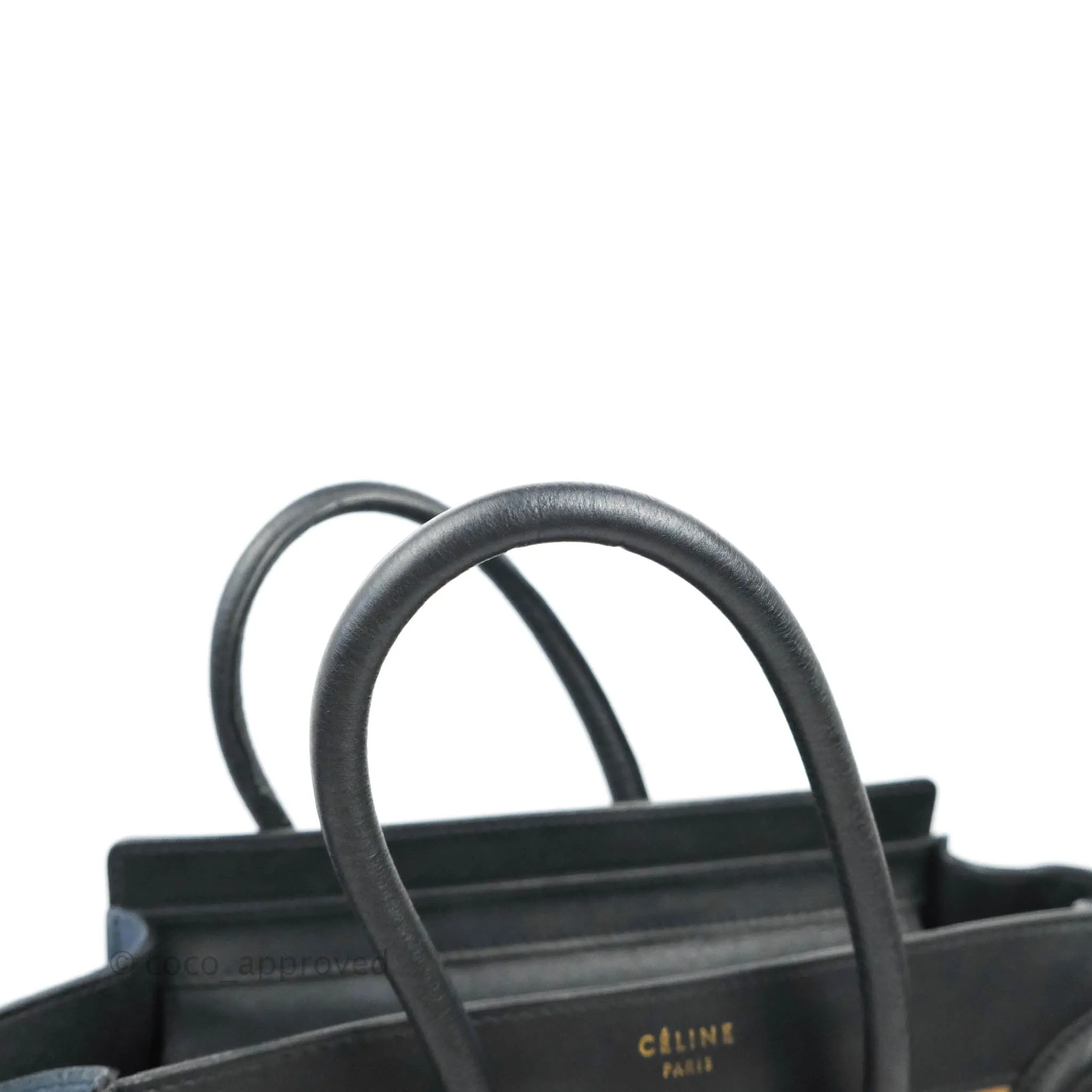 Celine Micro Luggage Bag Navy/Beige/Black Calfskin