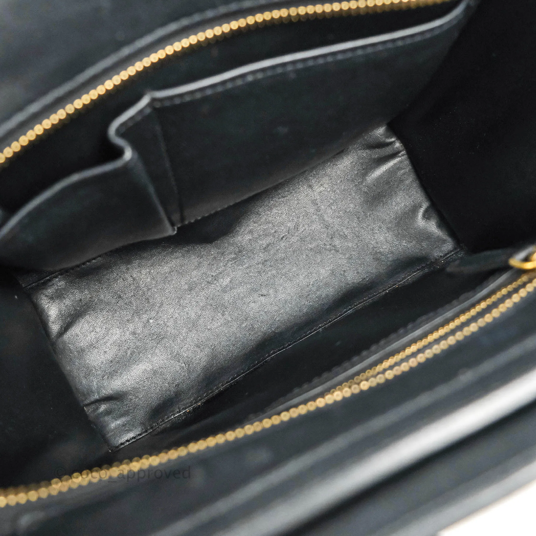 Celine Micro Luggage Bag Navy/Beige/Black Calfskin