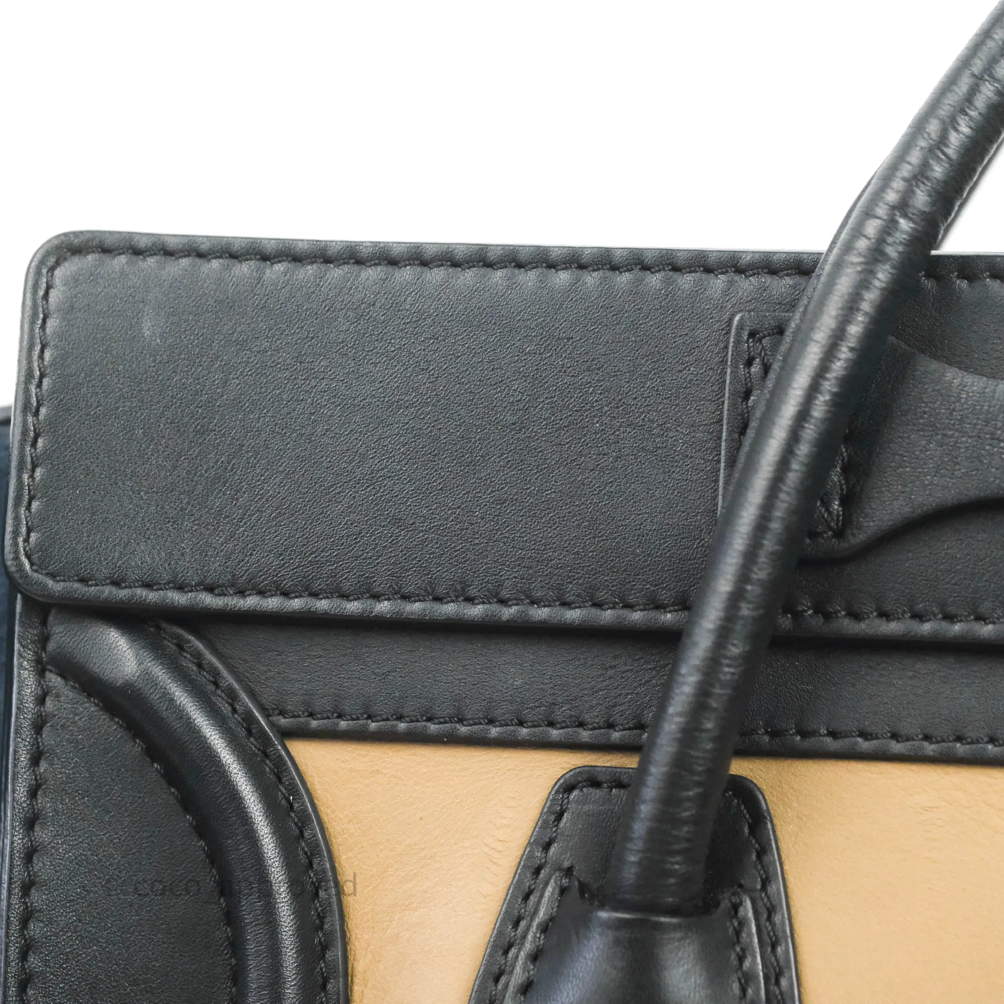 Celine Micro Luggage Bag Navy/Beige/Black Calfskin