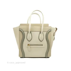 Celine Micro Luggage Handbag Light Beige Smooth Calfskin Gold Hardware