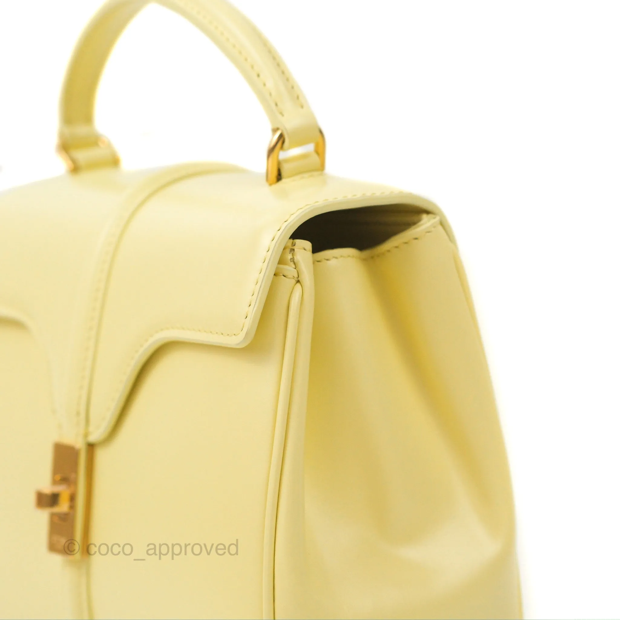 Celine Mini 16 Soft Yellow Satinated Calfskin