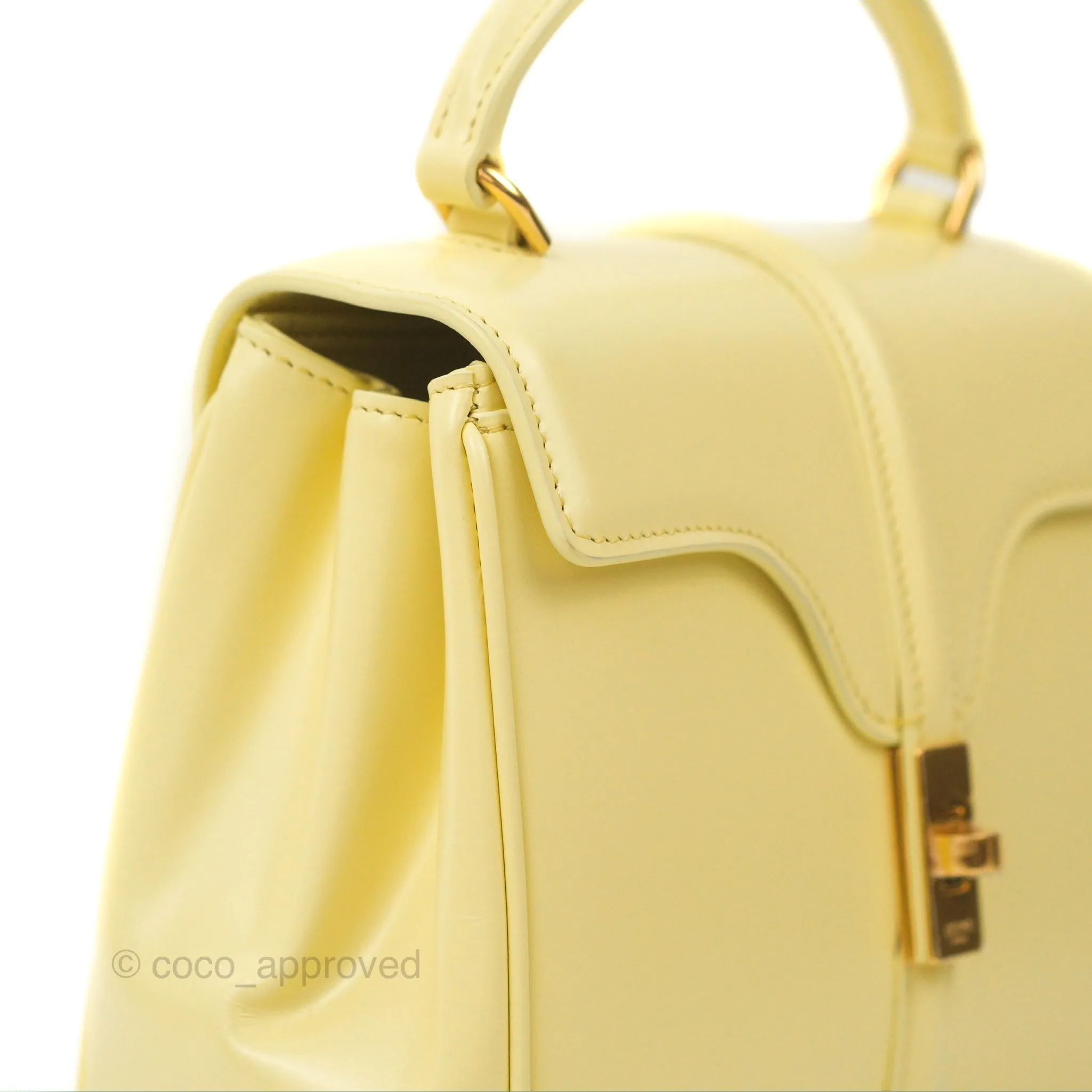 Celine Mini 16 Soft Yellow Satinated Calfskin