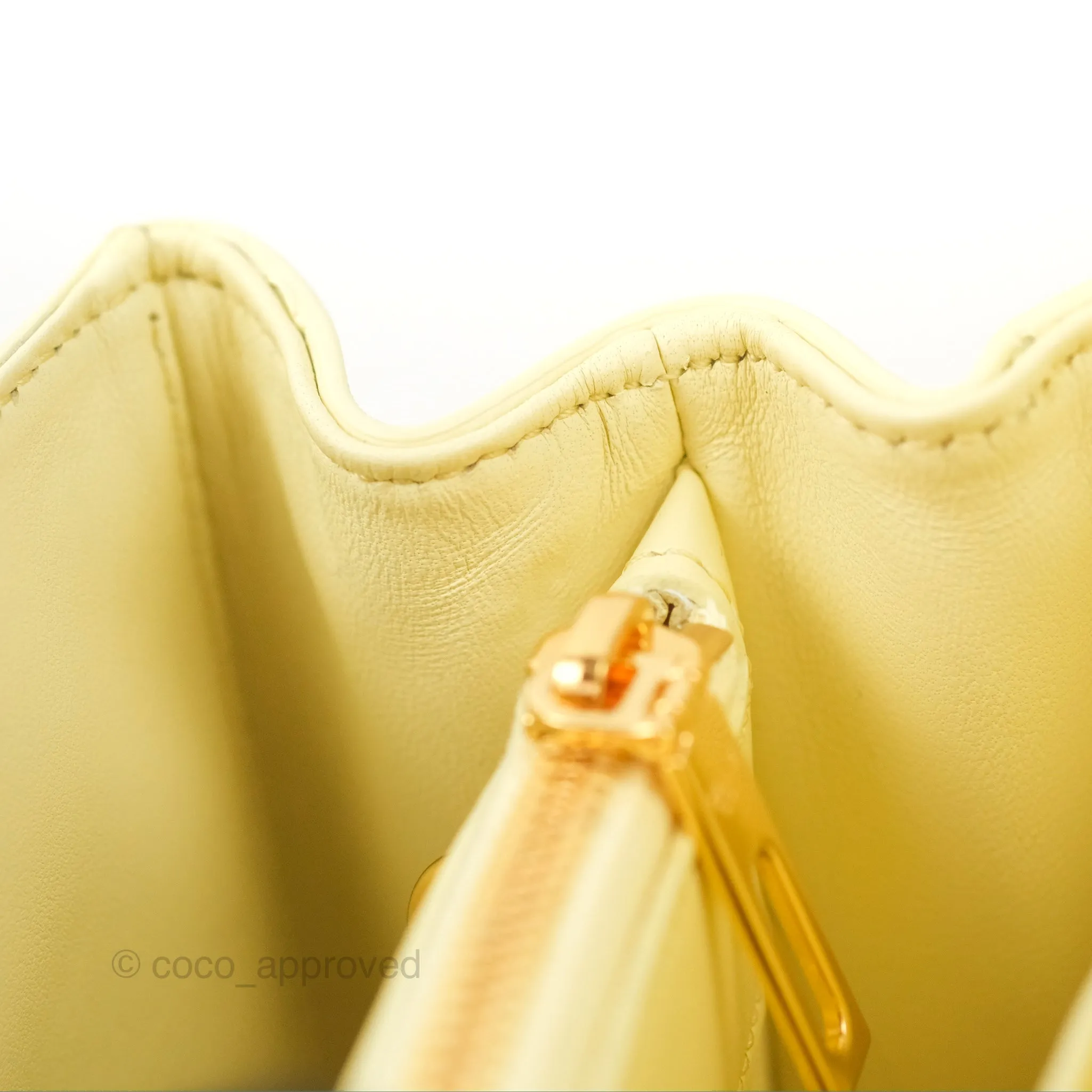 Celine Mini 16 Soft Yellow Satinated Calfskin