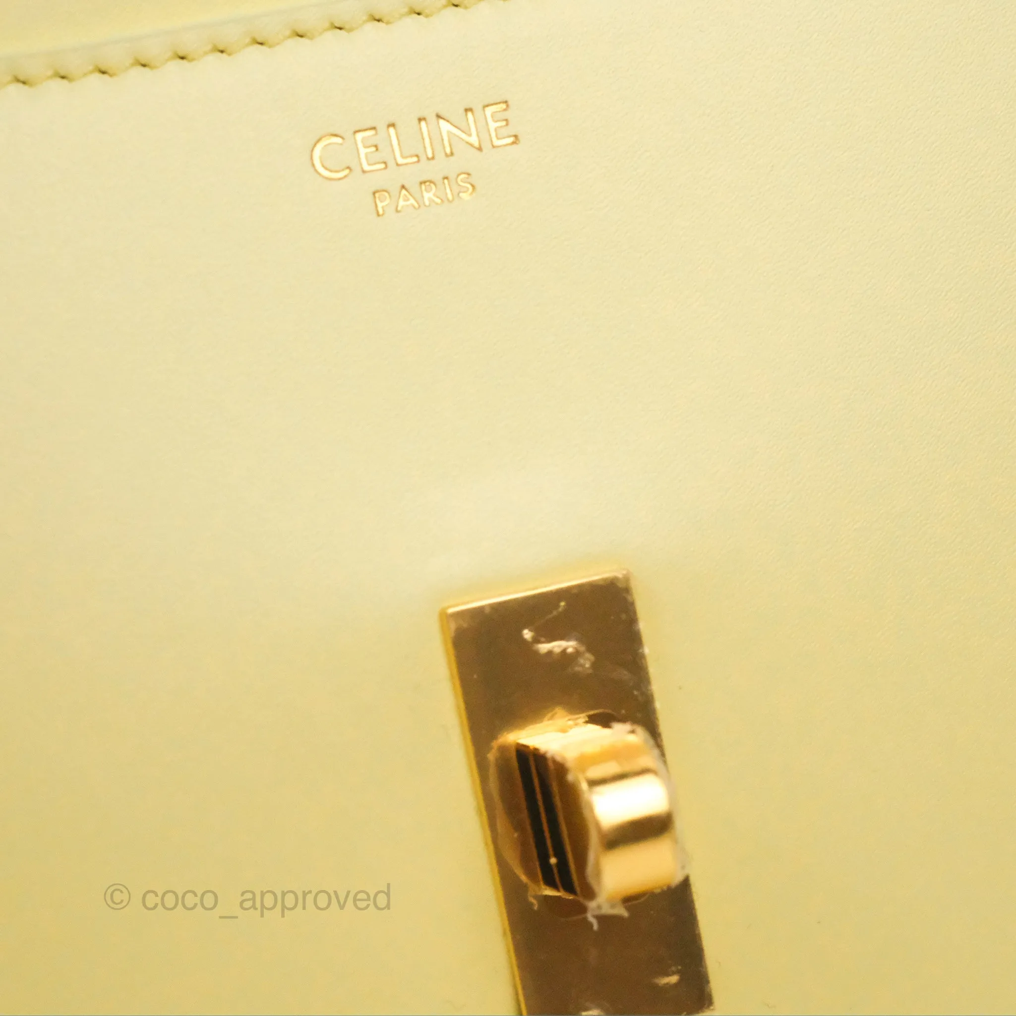 Celine Mini 16 Soft Yellow Satinated Calfskin
