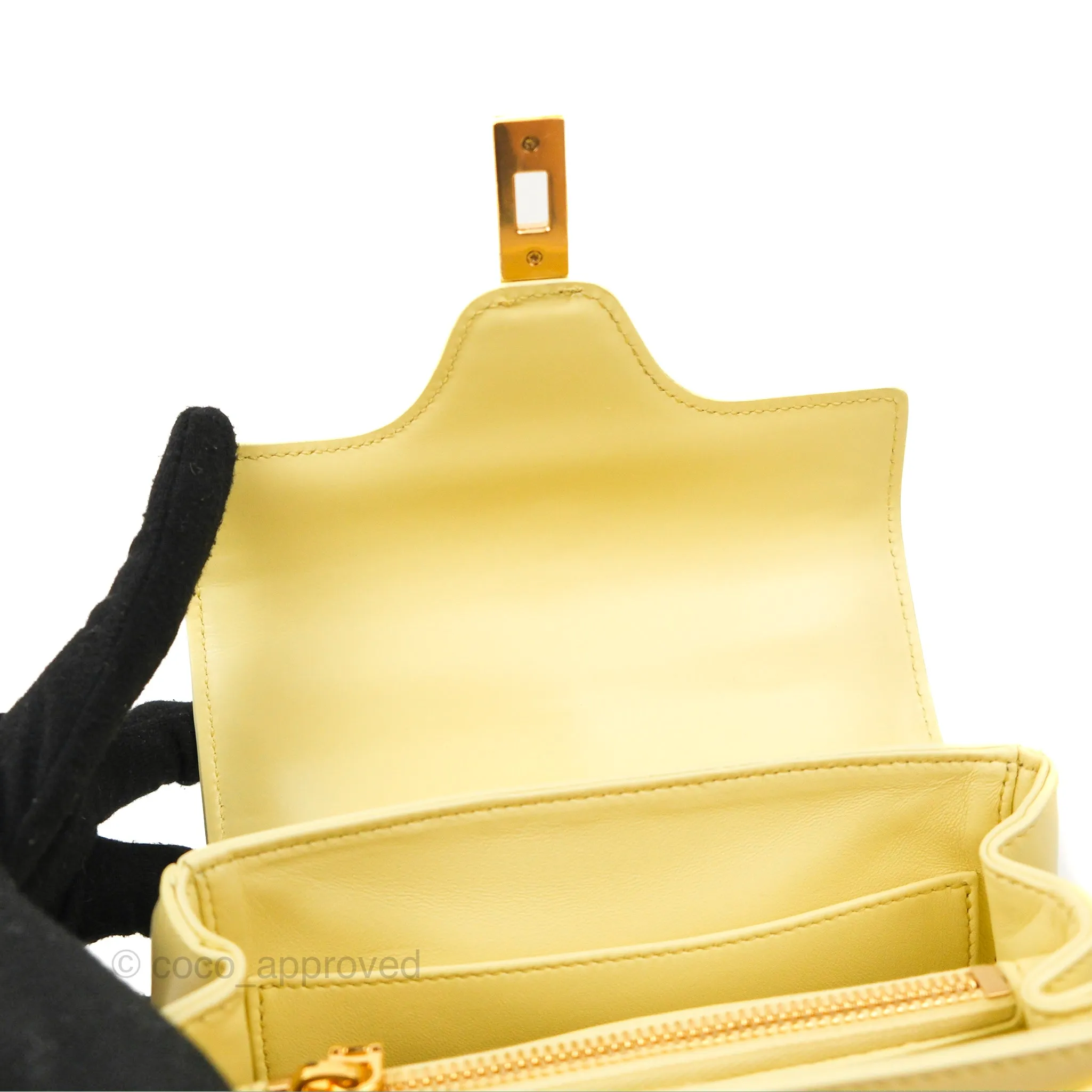 Celine Mini 16 Soft Yellow Satinated Calfskin