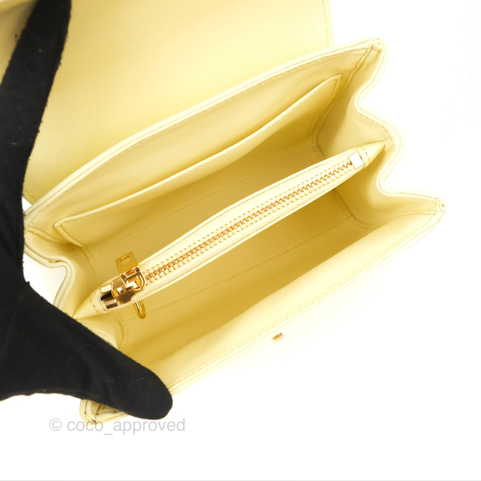 Celine Mini 16 Soft Yellow Satinated Calfskin