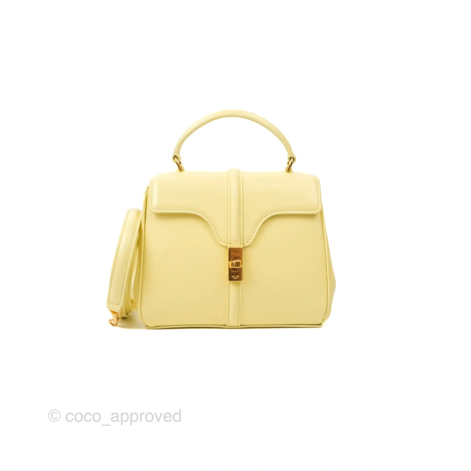 Celine Mini 16 Soft Yellow Satinated Calfskin