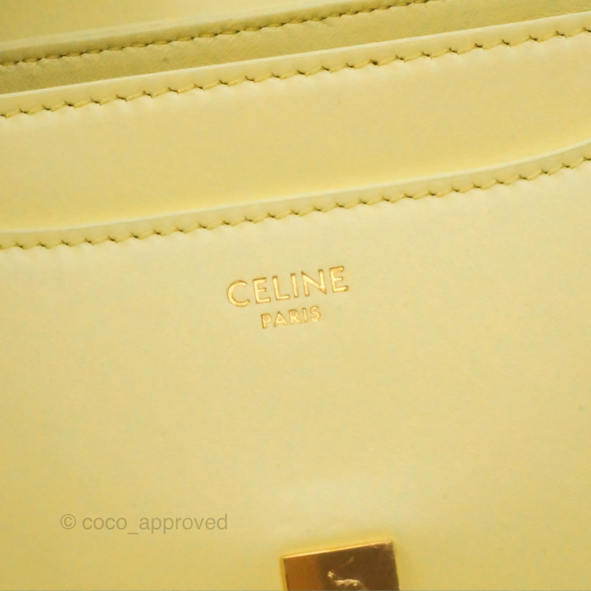 Celine Mini 16 Soft Yellow Satinated Calfskin