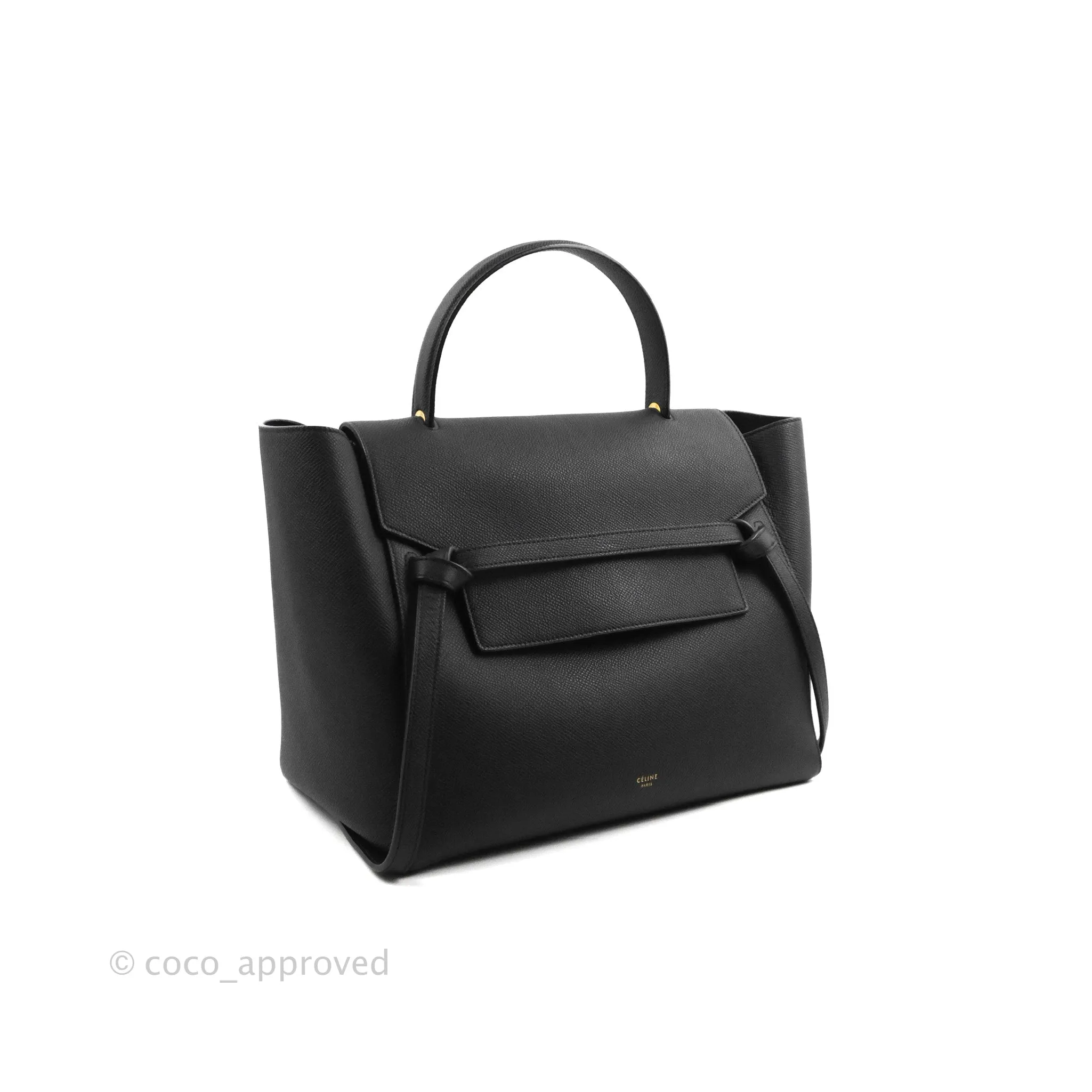 Celine Mini Belt Bag Black Grained Calfskin Gold Hardware