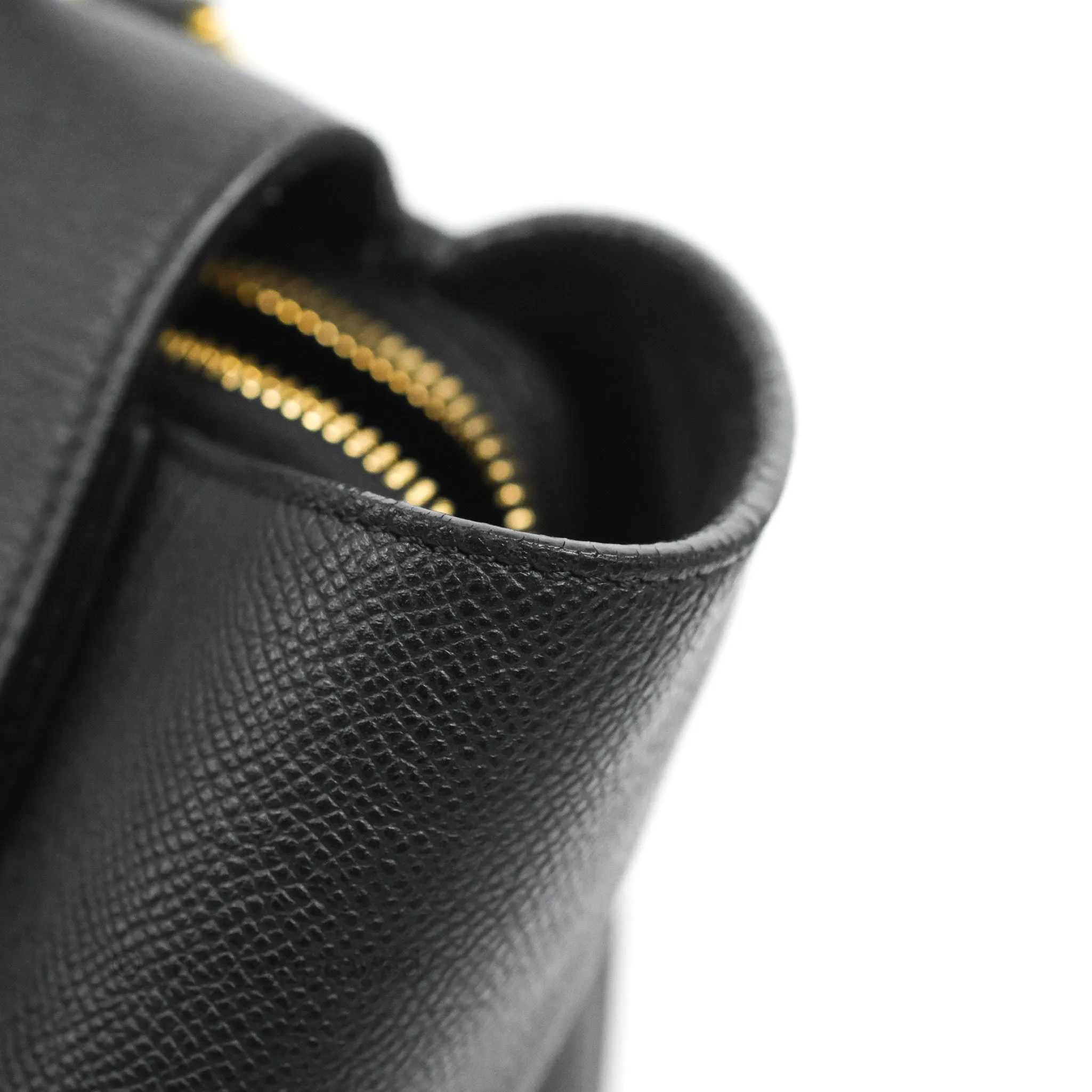 Celine Mini Belt Bag Black Grained Calfskin Gold Hardware
